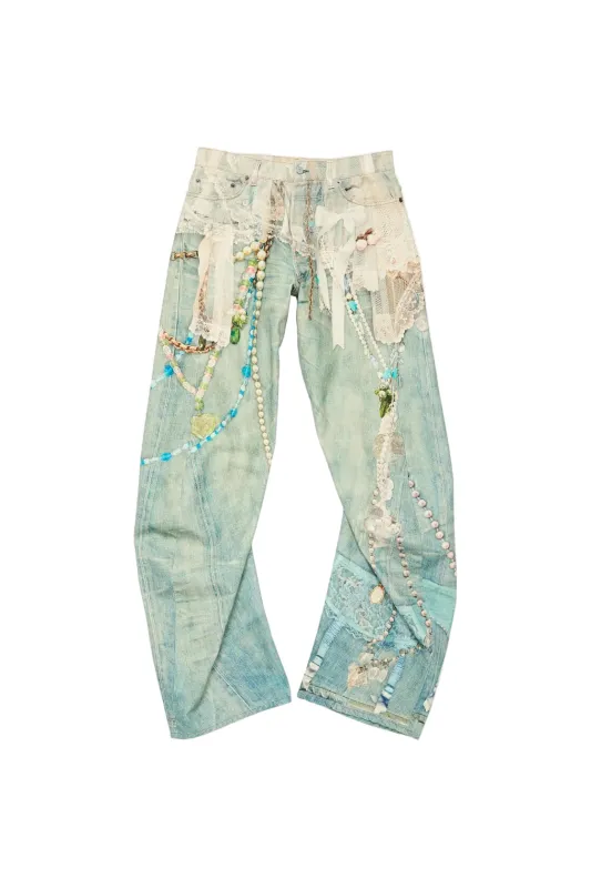 Relaxed Fit Jeans - 2006 (White/Green) sold by TONS