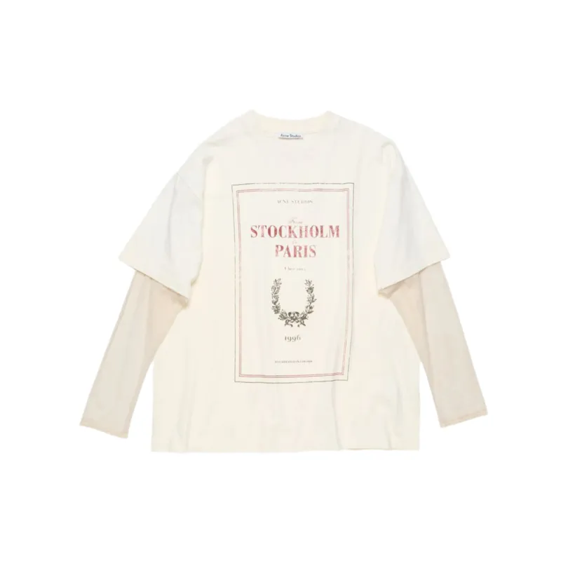 Layered Print T-shirt (Off White) made by Acne Studios