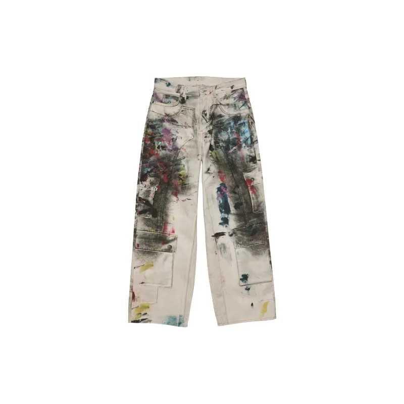 Baggy Fit Jeans 1981 (White/Multicolor) sold by TONS