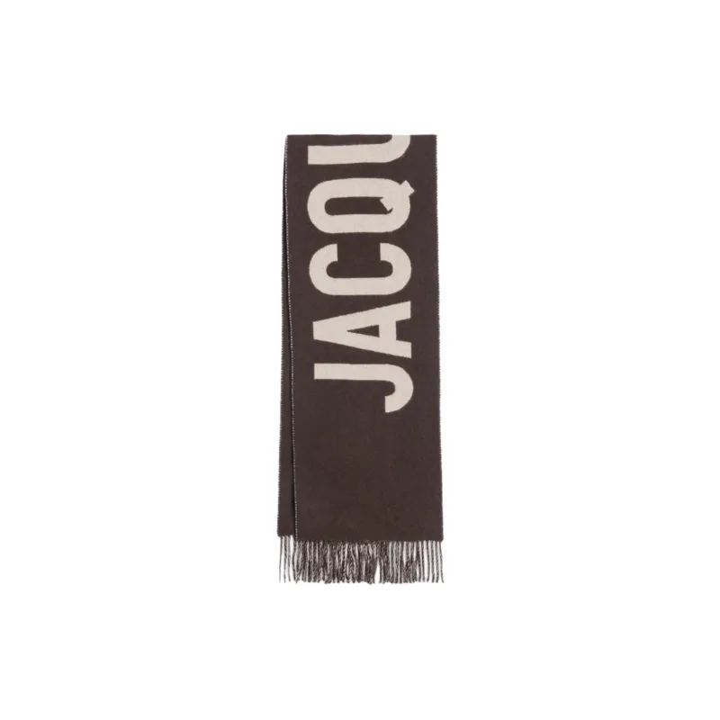 Fringe Logo Scarf (Multi Brown) sold by TONS