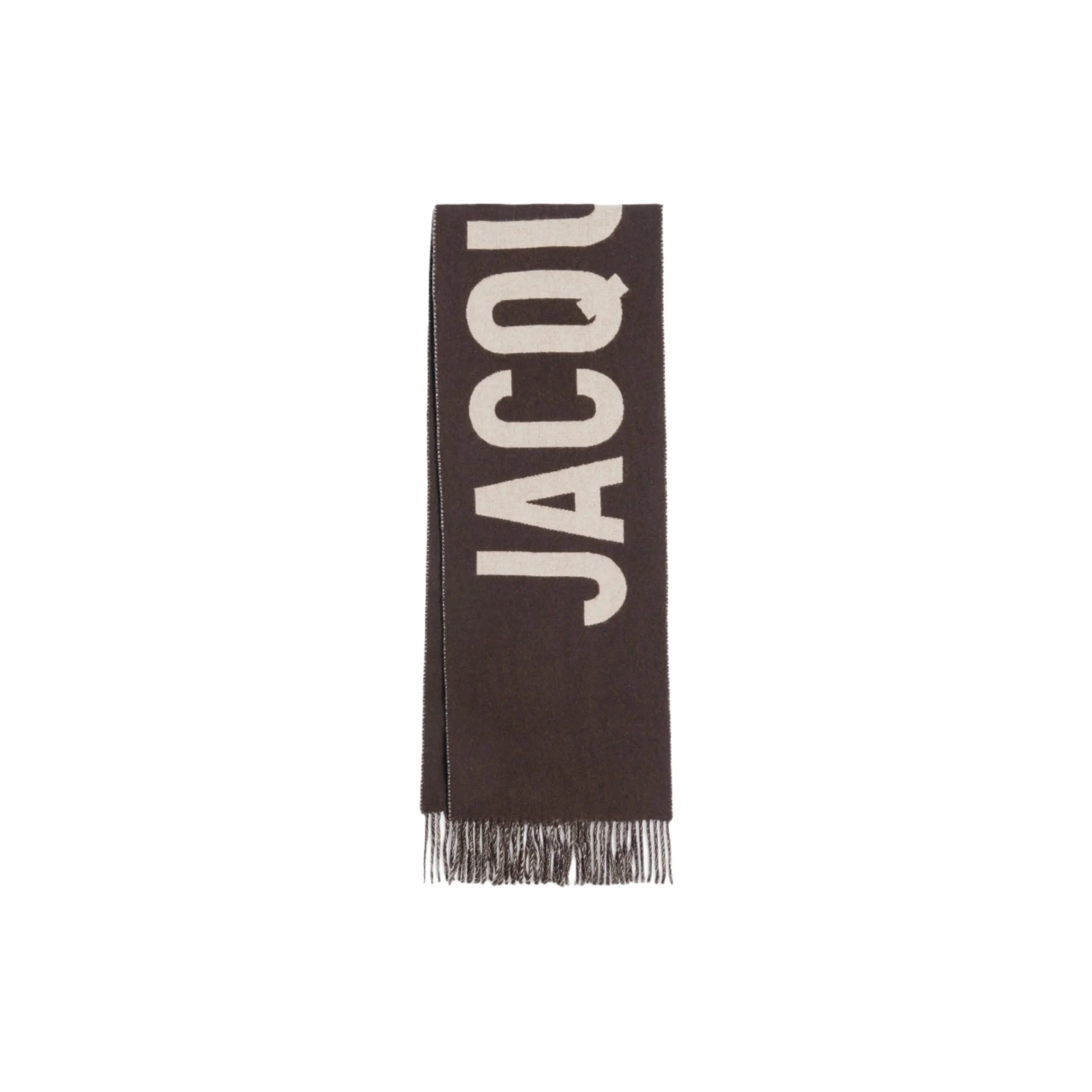 Fringe Logo Scarf (Multi Brown) sold by TONS