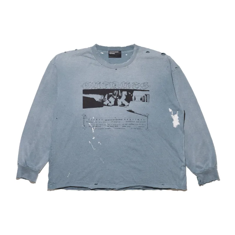 Boy In Chains Long Sleeve T-shirt (Faded Blue) sold by TONS