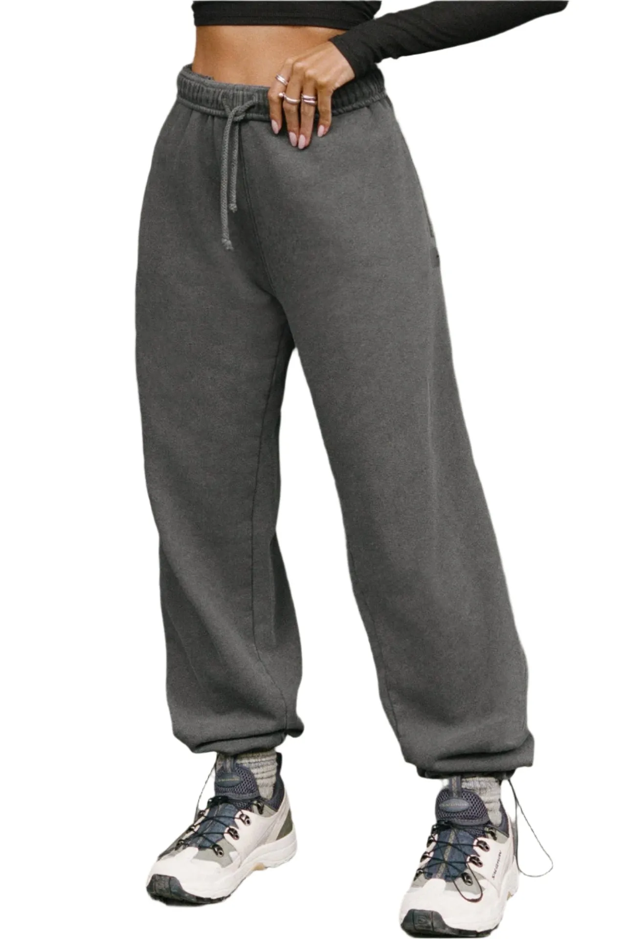 Oversized Straight Leg Jogger (Washed Black French Terry) sold by TONS product image thumbnail 2
