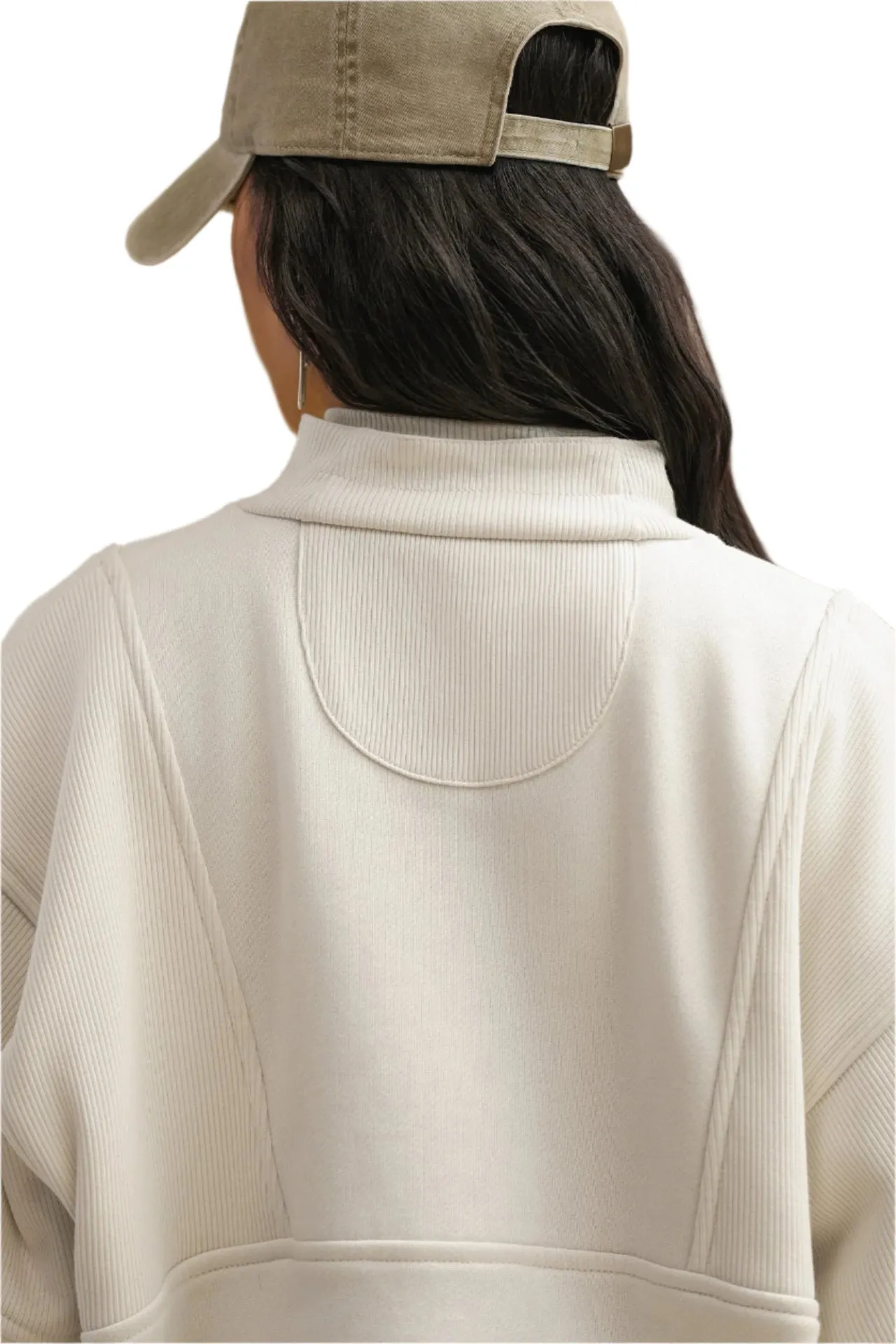 Retro Half Zip (Off White Luxe French Terry) sold by TONS product image thumbnail 3