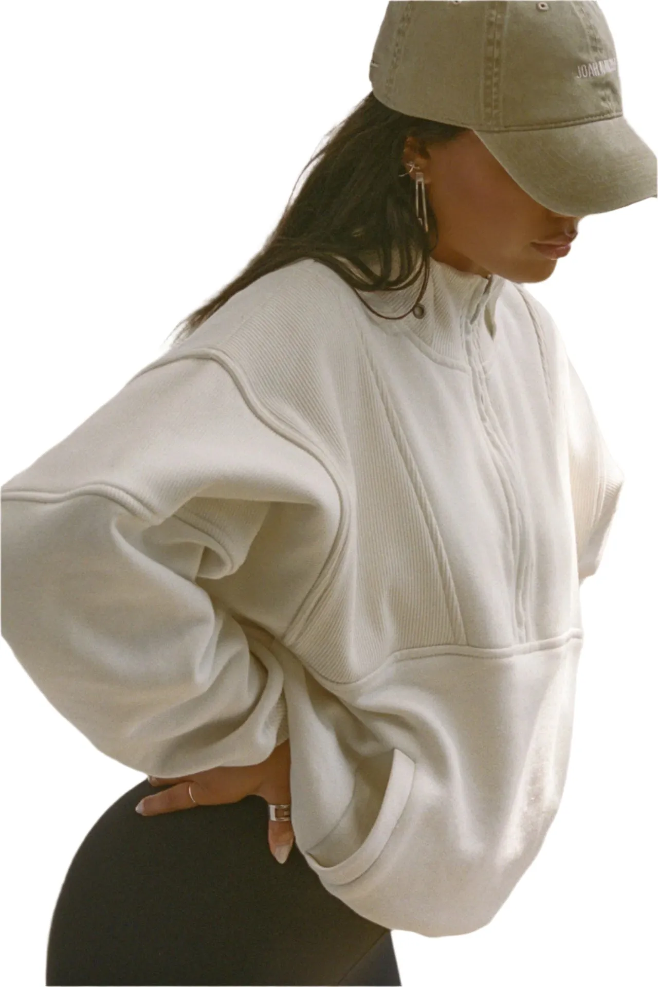 Retro Half Zip (Off White Luxe French Terry) sold by TONS product image thumbnail 4