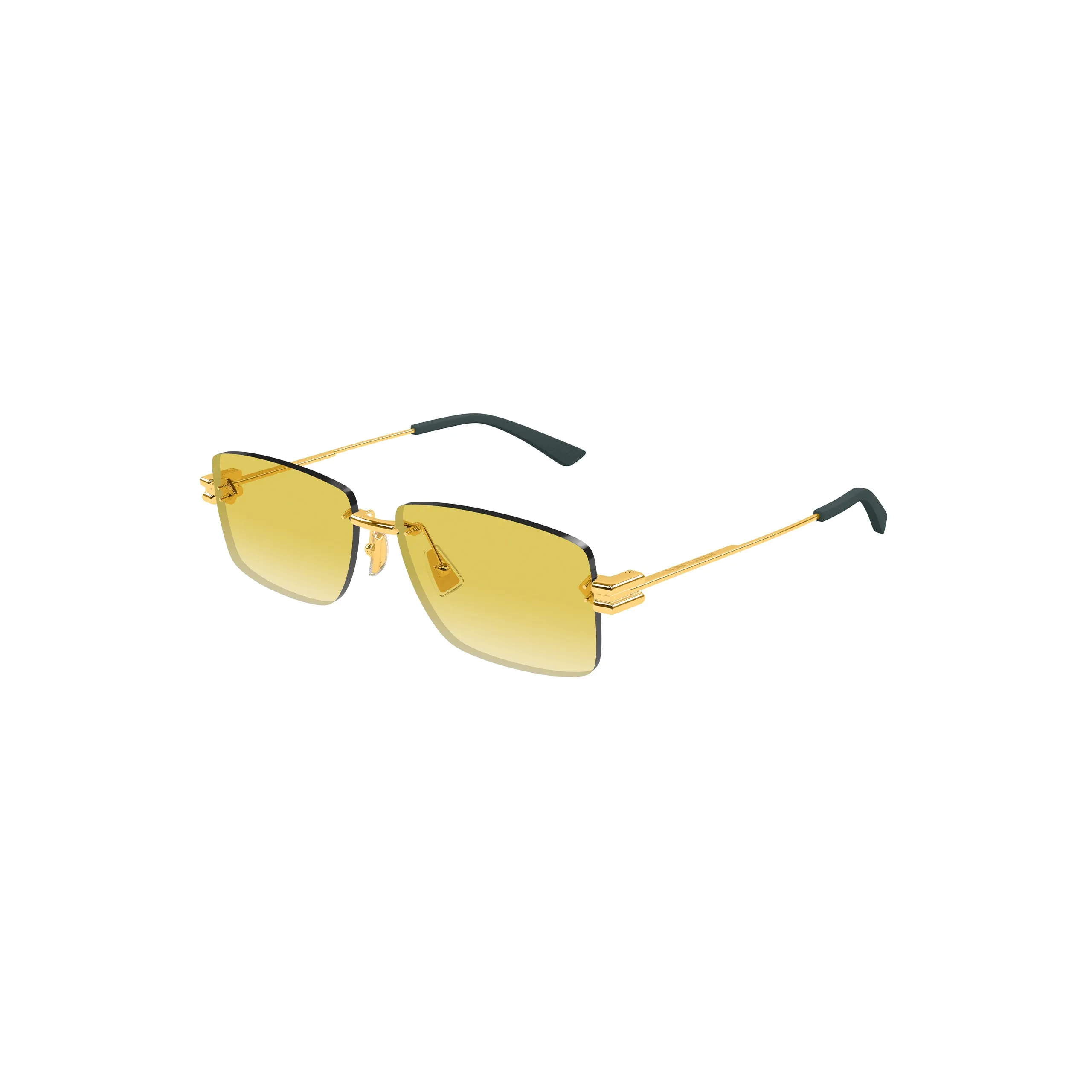 Rectangular Metal Sunglasses (Gold/Yellow) sold by TONS product image thumbnail 2