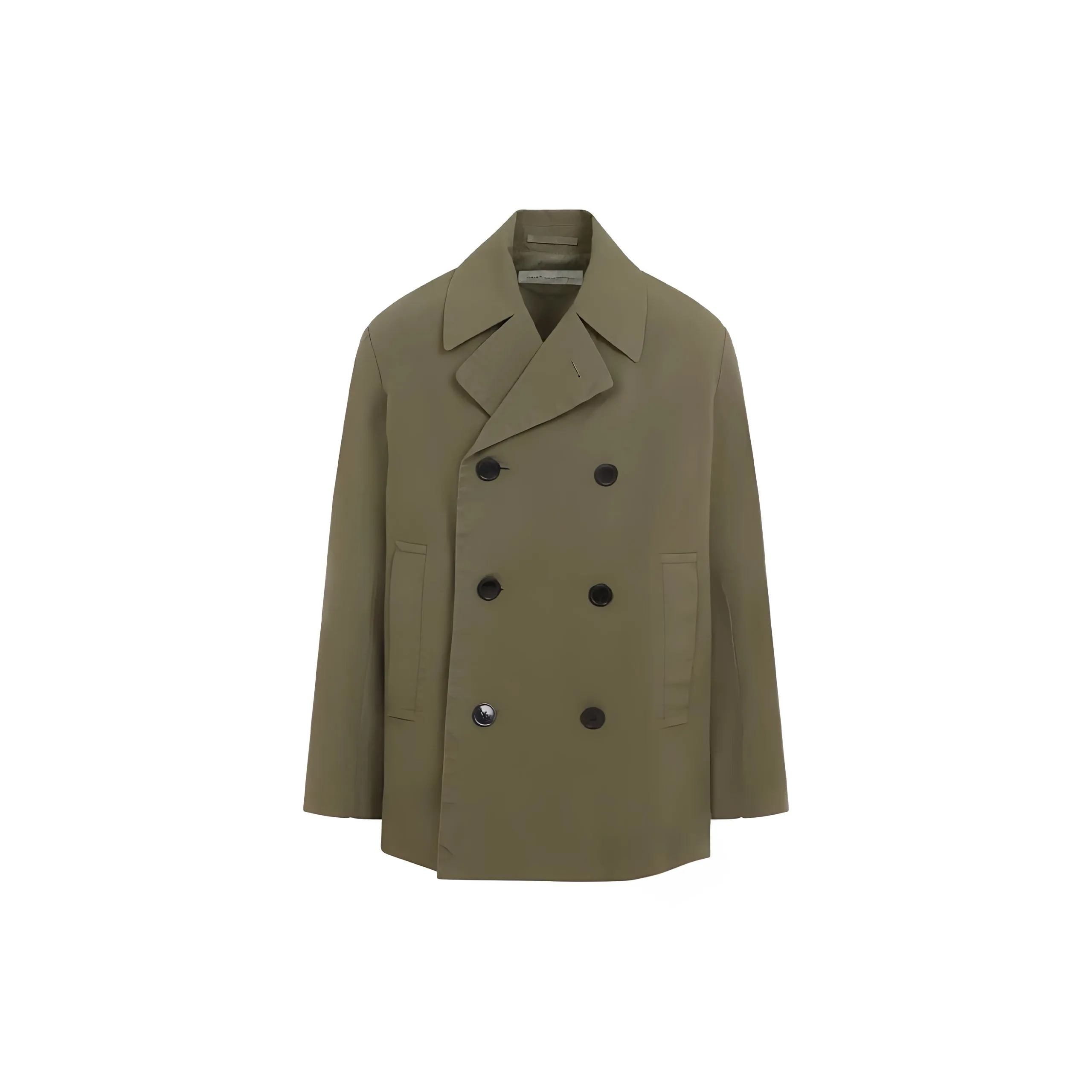 Oversized Double Breasted Cropped Coat (Gray) sold by TONS