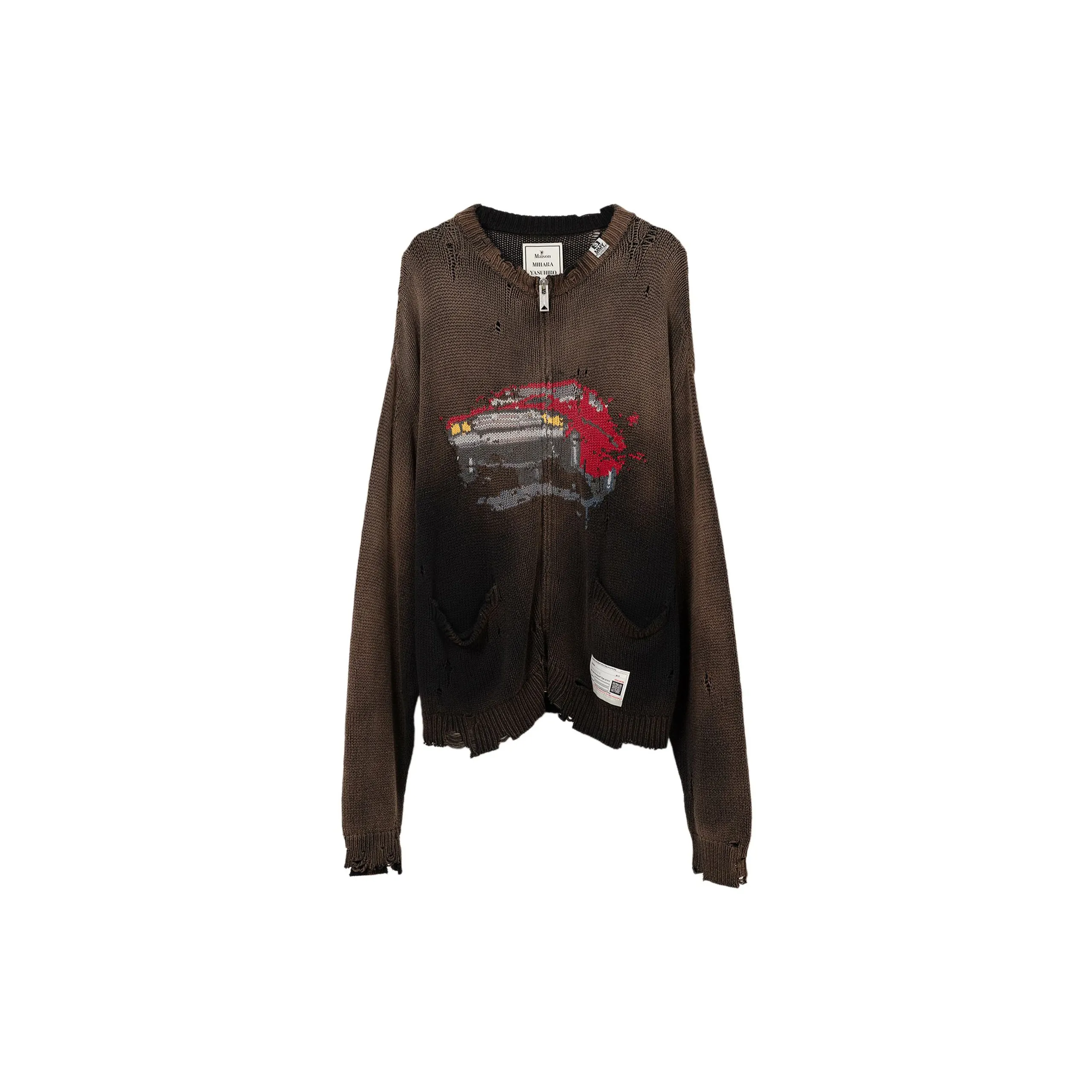 Car Jacquard Knit Cardigan (Black) sold by TONS