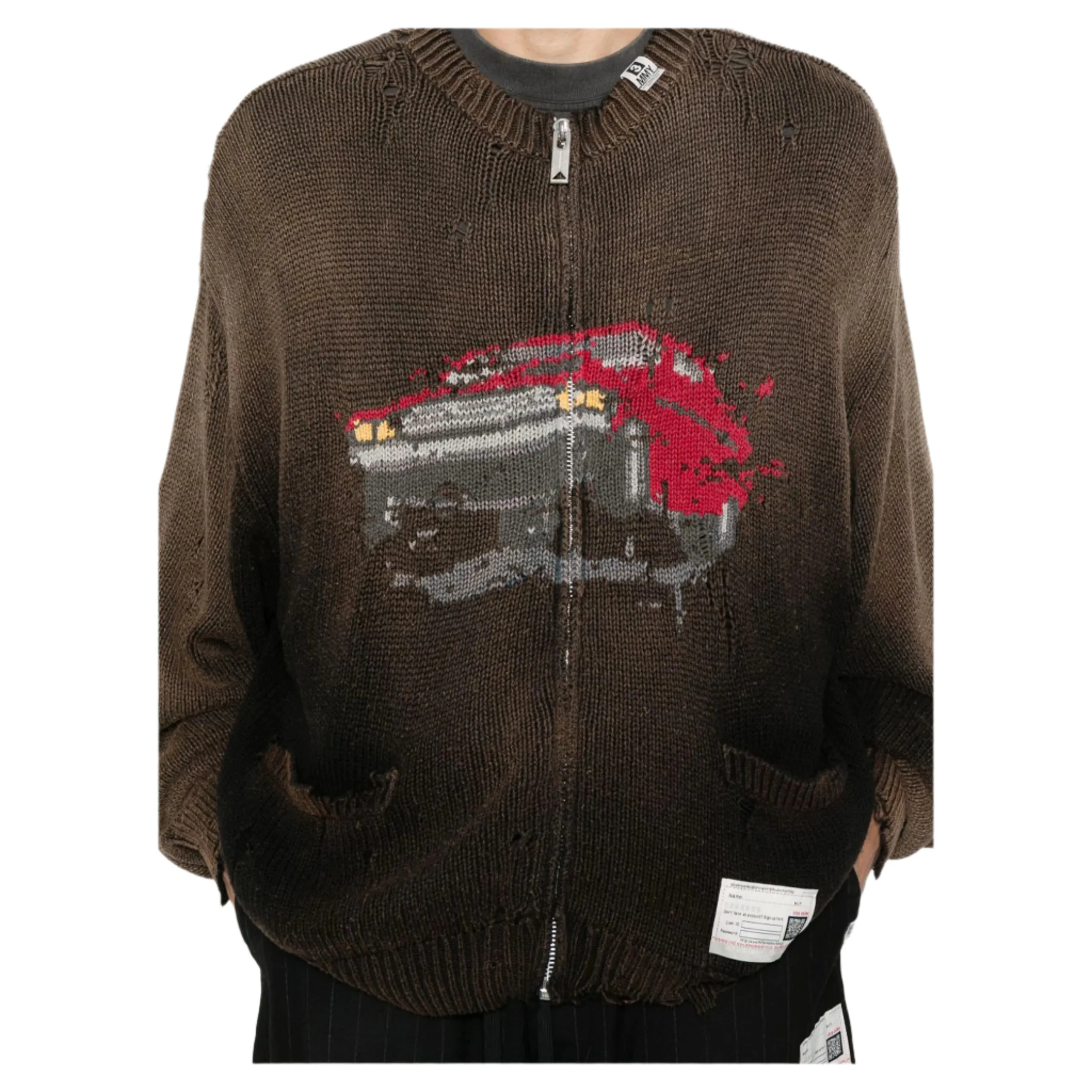 Car Jacquard Knit Cardigan (Black) sold by TONS product image thumbnail 3