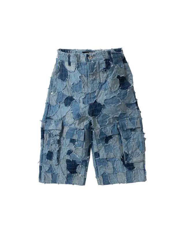 Denim Boro Cargo Shorts (Sky) made by WHO DECIDES WAR