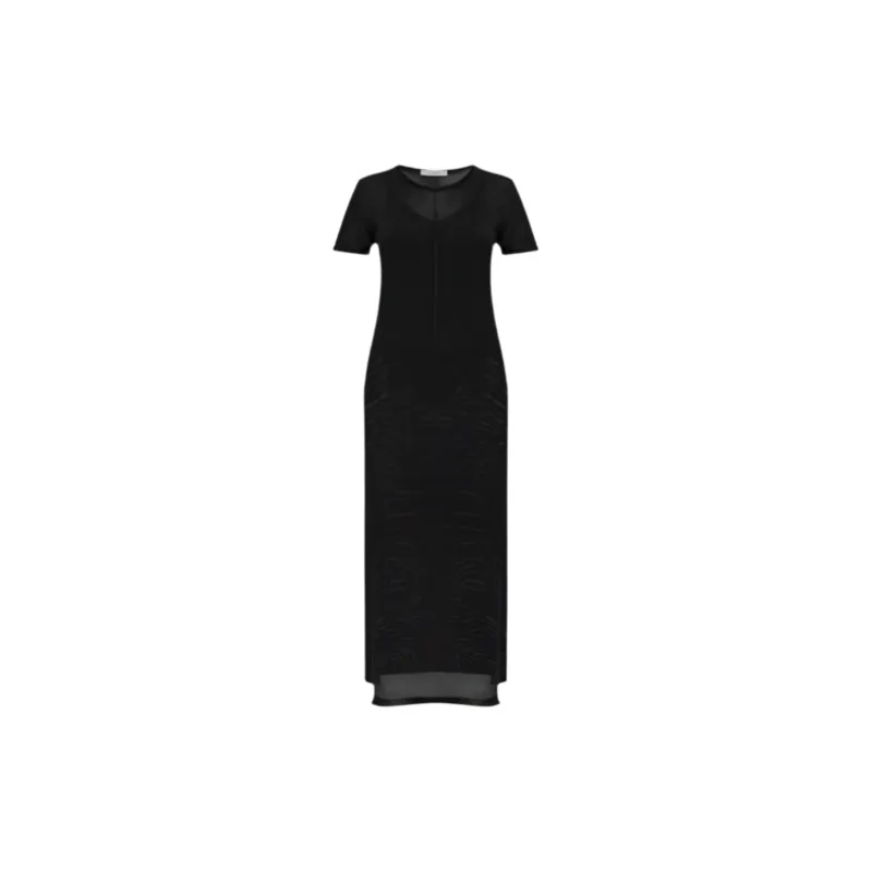 Column Dress With Slits (Black) sold by TONS