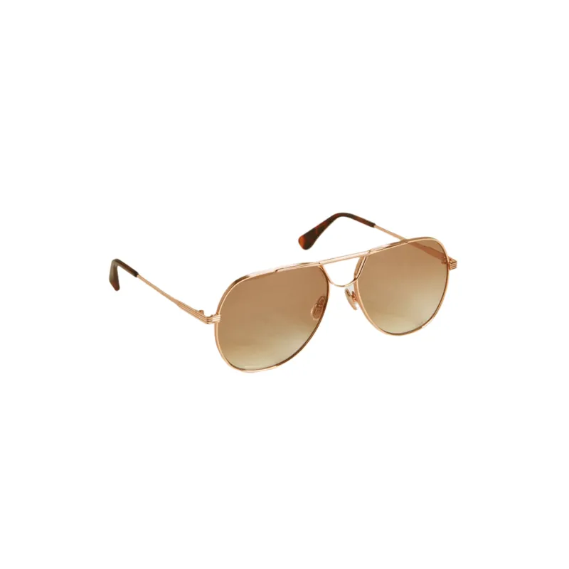 Aviator Style Sunglasses (Pink Gold/Honey) made by Golden Goose