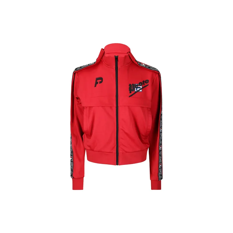 Cropped Tracksuit Jacket (Red/Black) sold by TONS