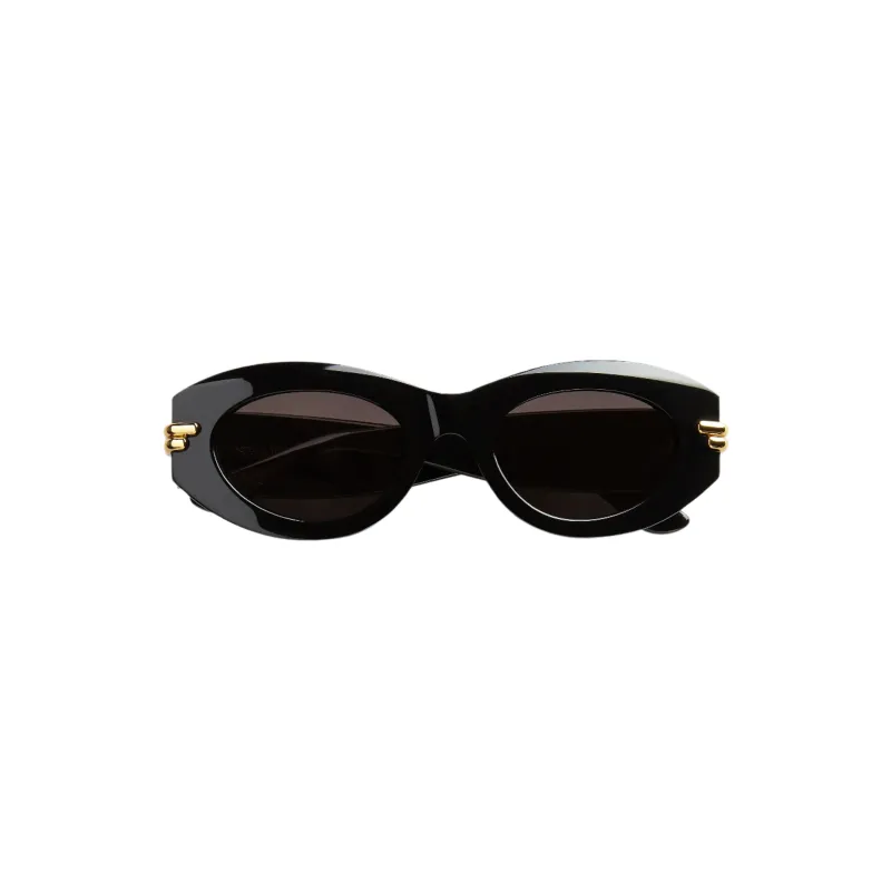 Mitre Oval Sunglasses (Black/Grey) made by Bottega Veneta