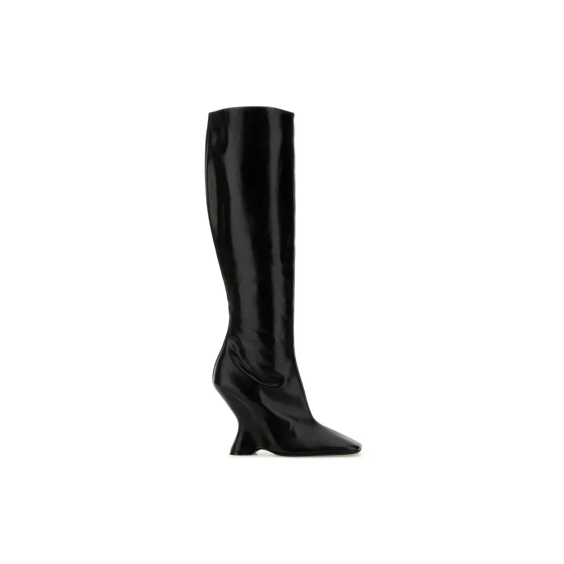 Leather Wedge Tall Boots (Black) sold by TONS