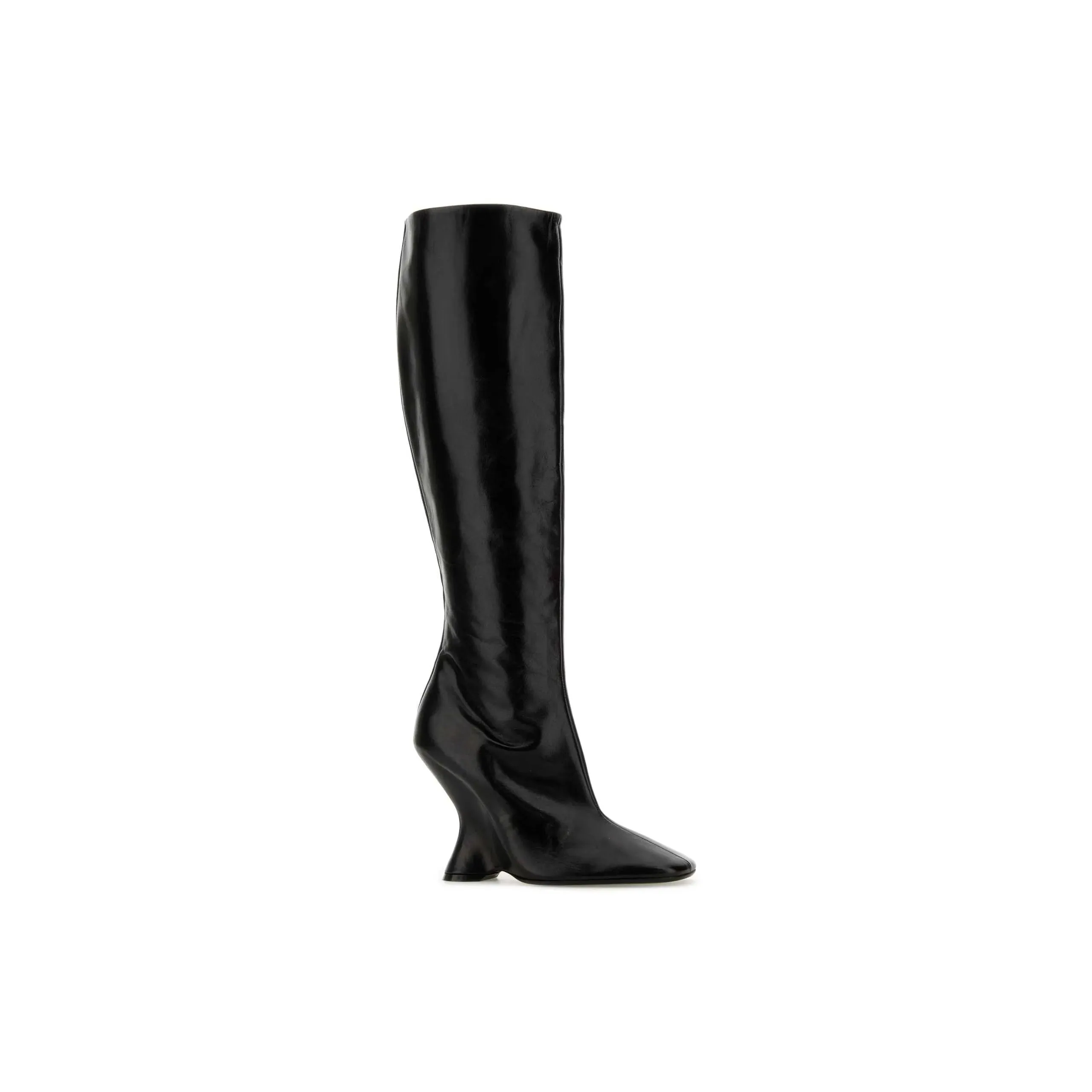Leather Wedge Tall Boots (Black) sold by TONS product image thumbnail 2