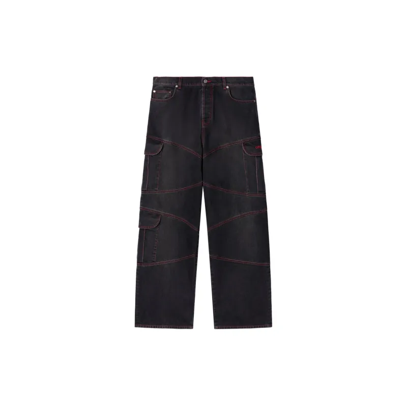 Script Samurai Straight Jeans (Vintage Black/Red) sold by TONS
