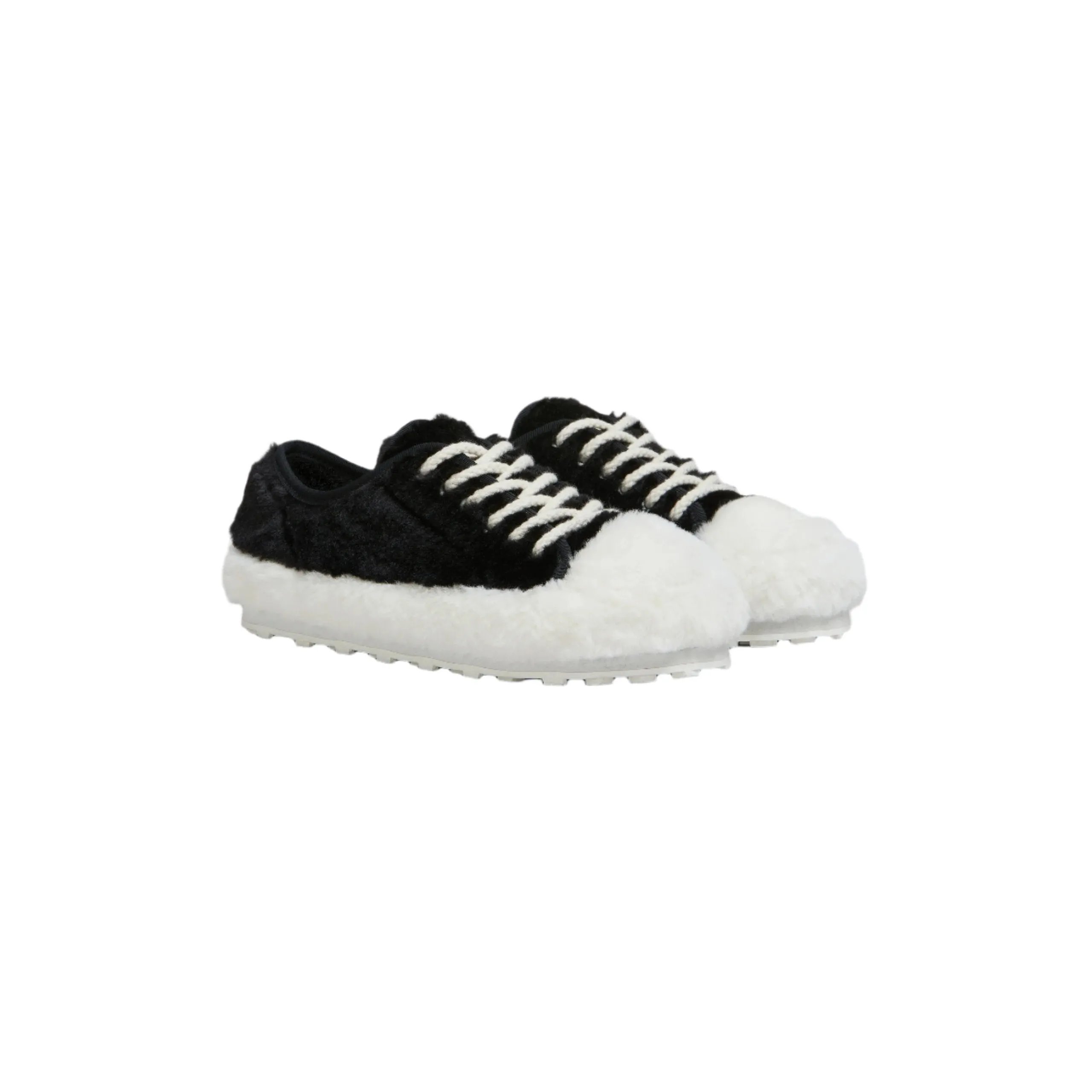 Women's Fluffy Sneakers (Black/White) sold by TONS product image thumbnail 4