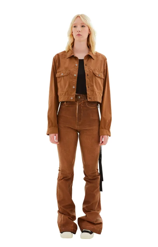 Cape Sleeve Cropped Outershirt Jacket (Khaki/Brown) sold by TONS