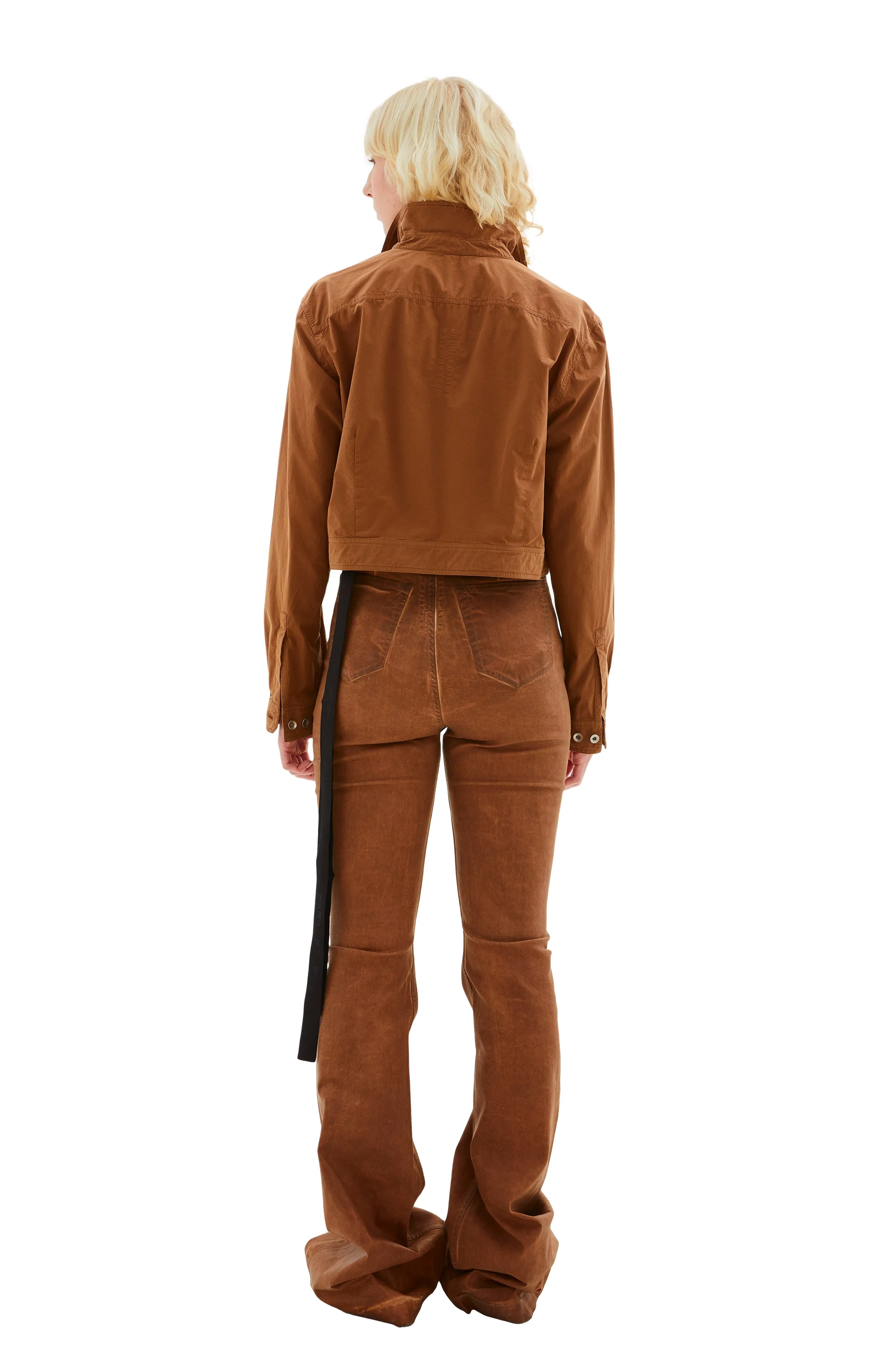 Cape Sleeve Cropped Outershirt Jacket (Khaki/Brown) sold by TONS product image thumbnail 3