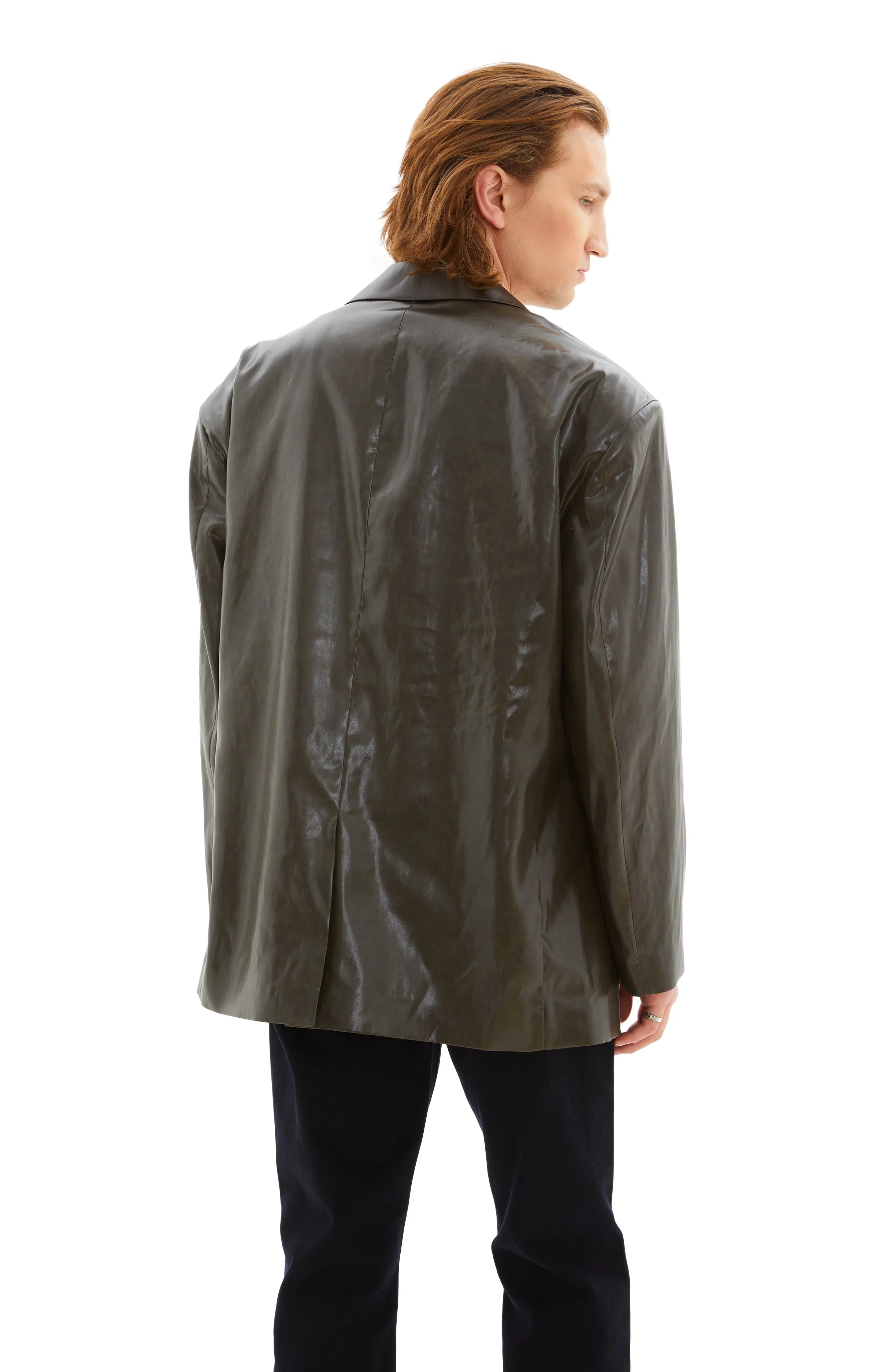 Empty Single Breasted Jacket (Wet Look Khaki) sold by TONS product image thumbnail 4