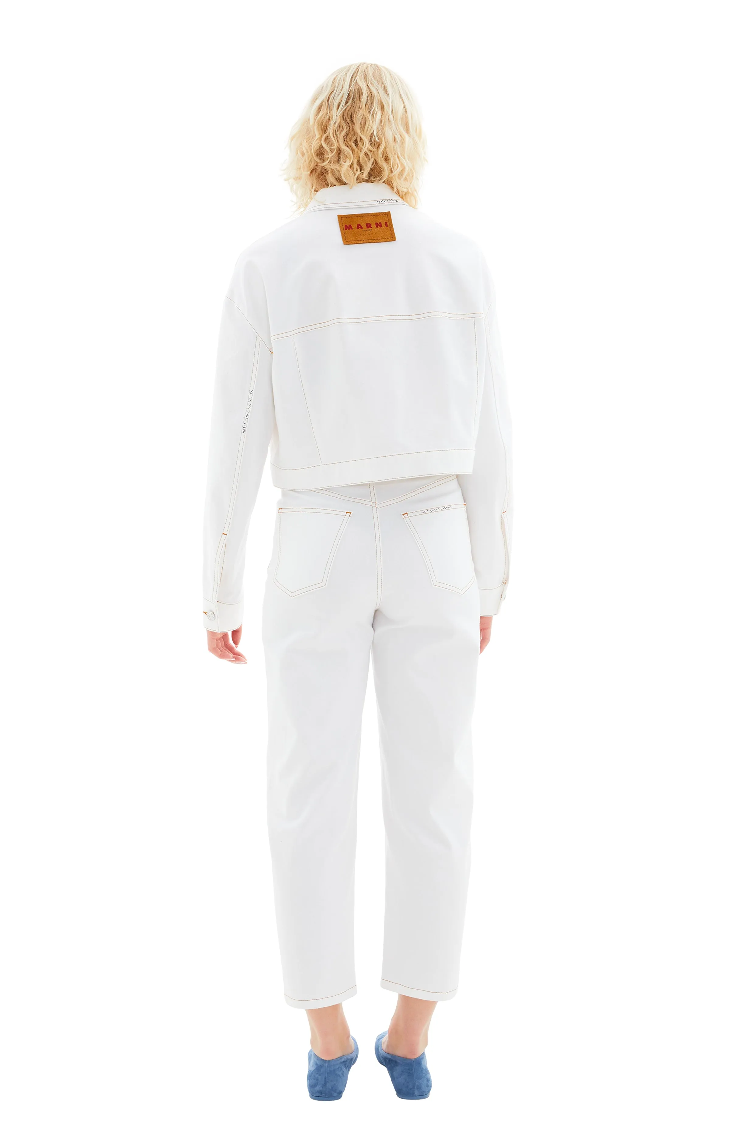 Denim Pants with Flowers Patches (Lily White) sold by TONS product image thumbnail 3