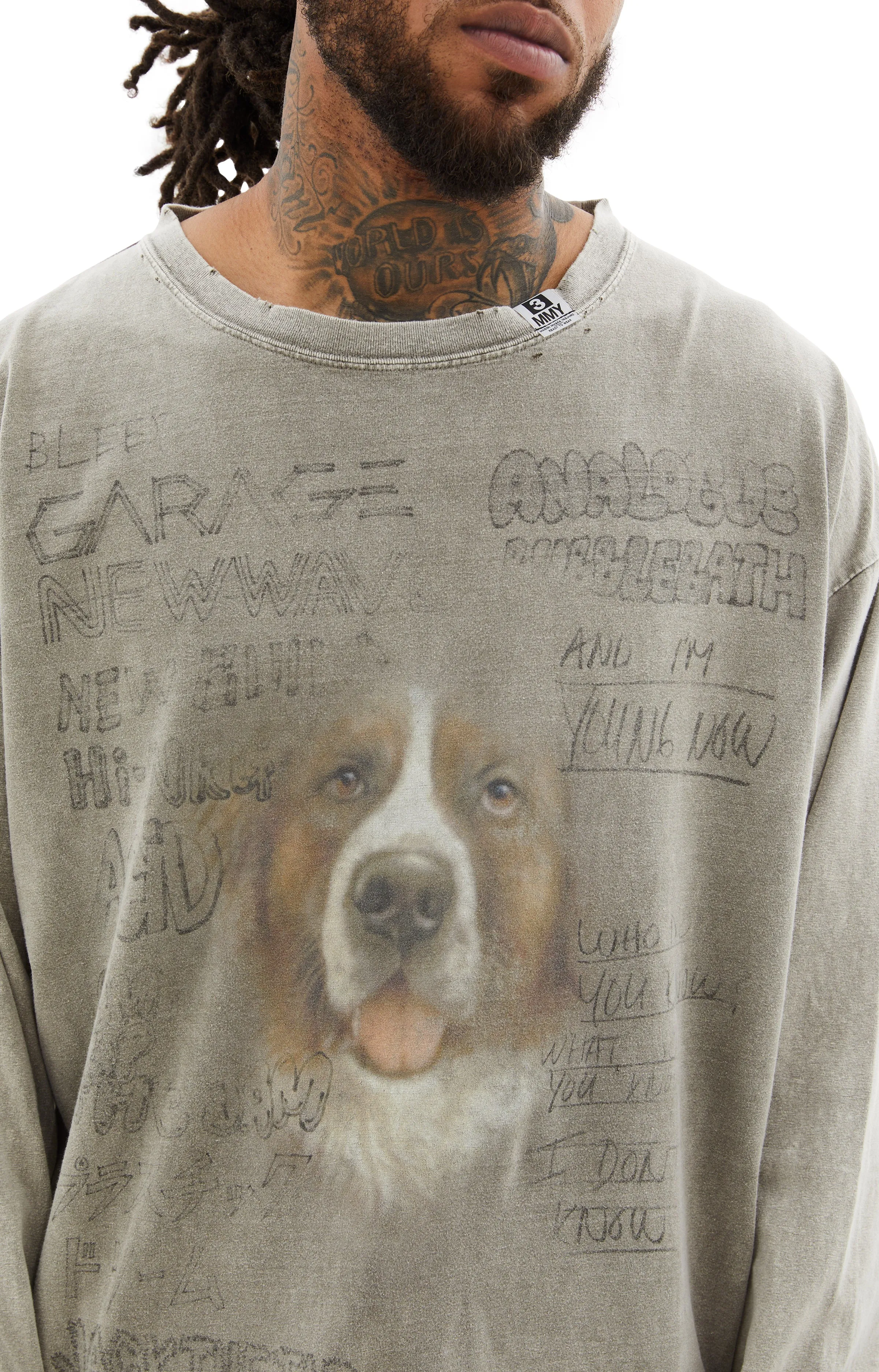 Bleached Long Sleeve T-Shirt (Beige) sold by TONS product image thumbnail 5