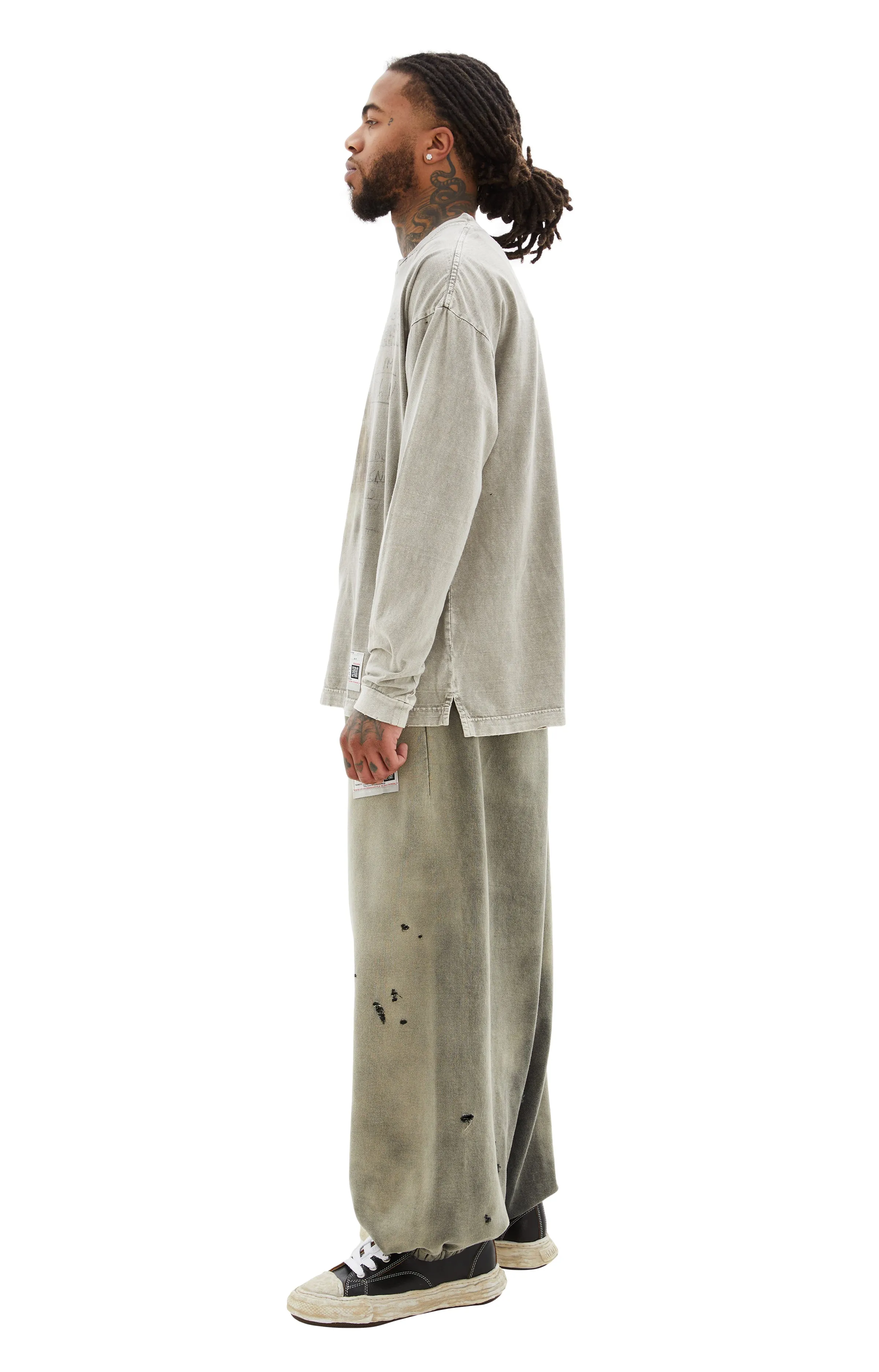 Bleached Long Sleeve T-Shirt (Beige) sold by TONS product image thumbnail 2