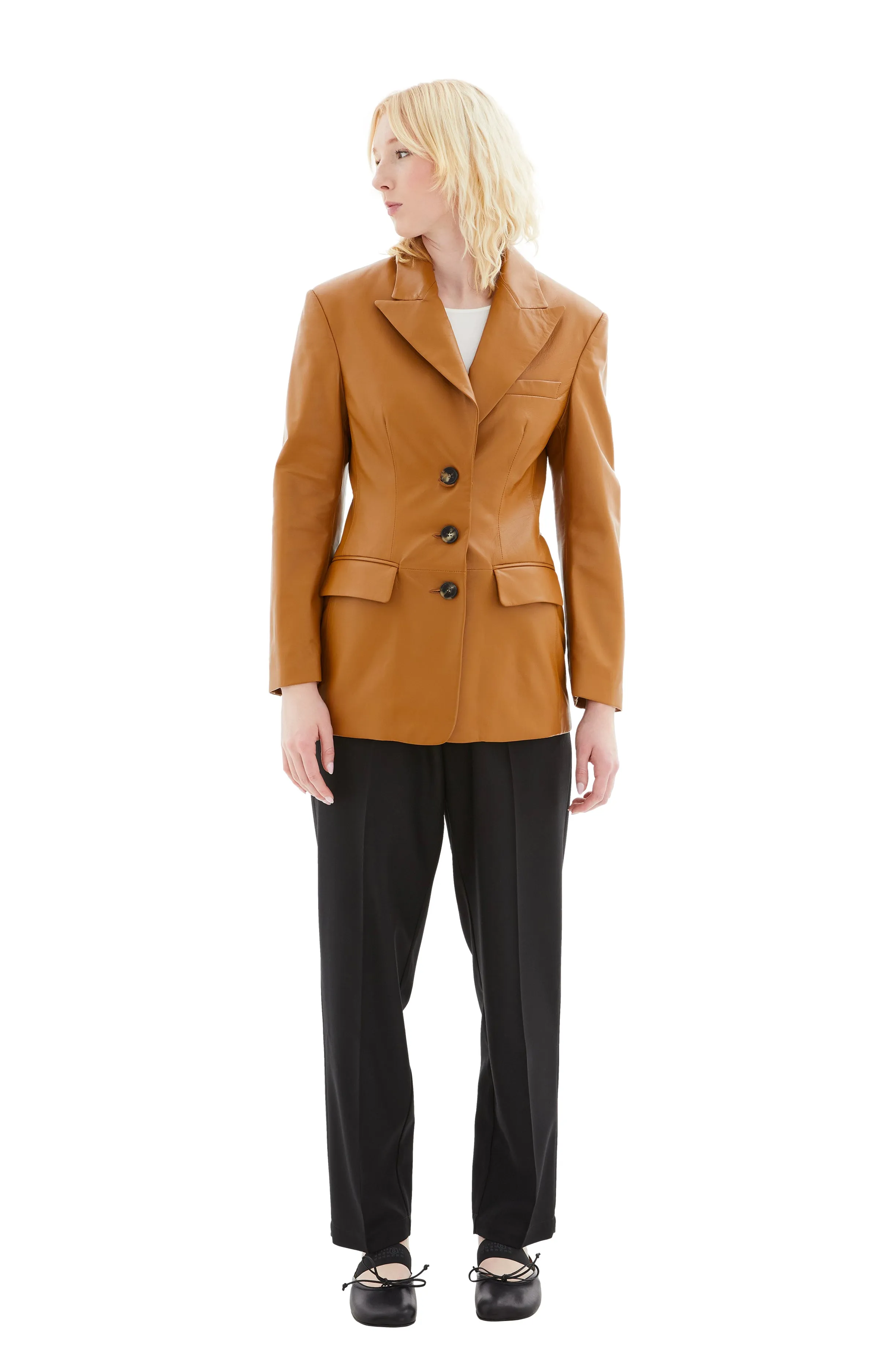 Women's Leather Jacket (Brown) sold by TONS product image thumbnail 2