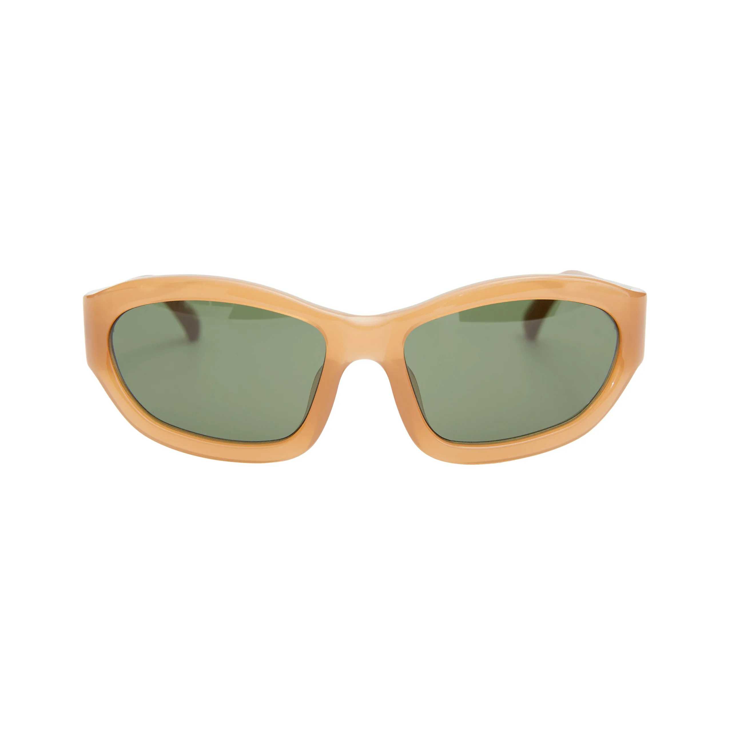 x Linda Farrow Rectangle Sunglasses (Dark Camel/Silver/Green) sold by TONS product image thumbnail 2