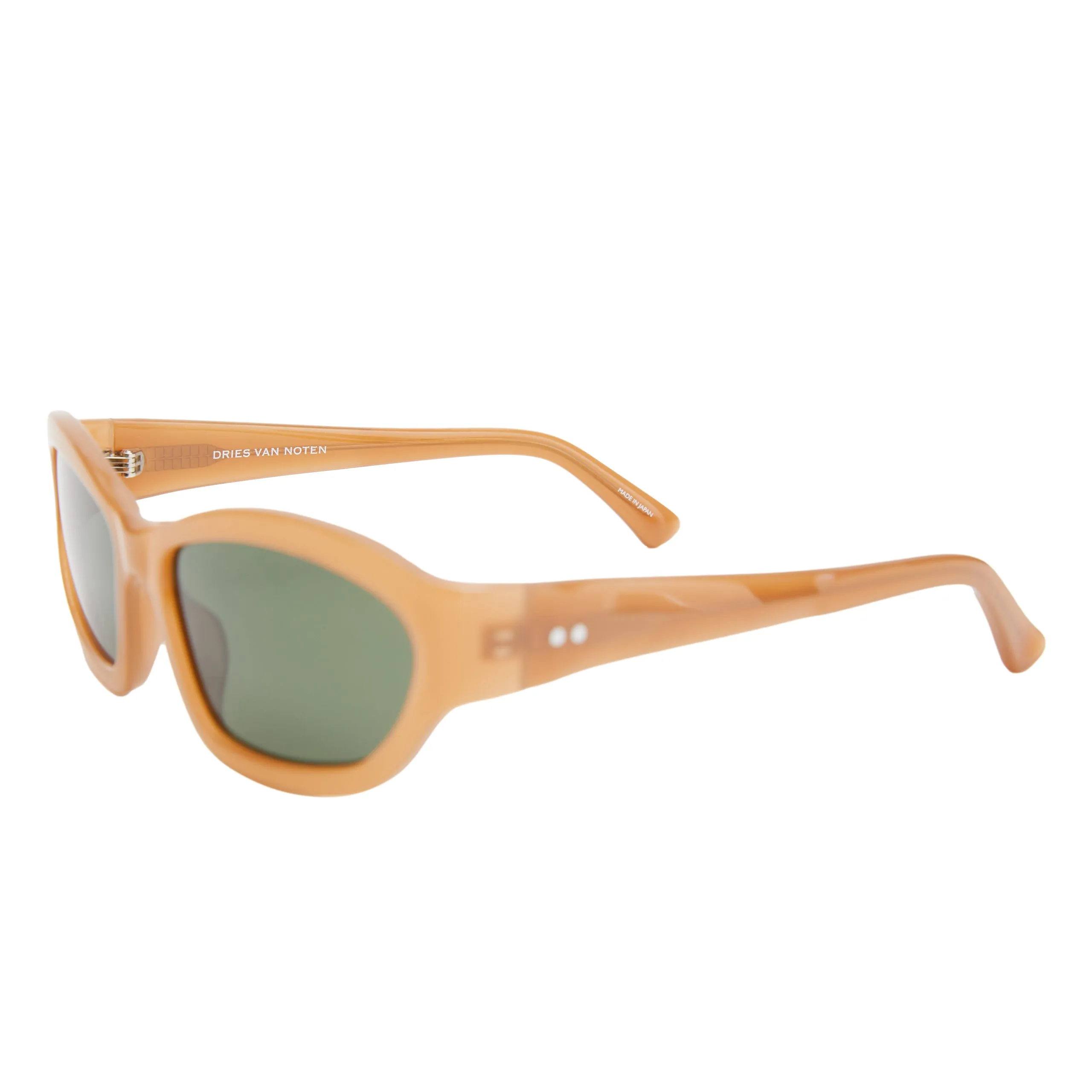 x Linda Farrow Rectangle Sunglasses (Dark Camel/Silver/Green) sold by TONS product image thumbnail 3