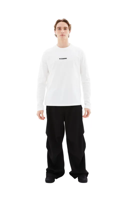 Crew Neck Long Sleeved T-Shirt (Milky) made by Jil Sander