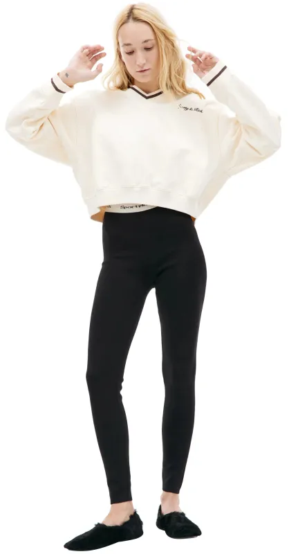 Serif Logo Ribbed Legging (Black) sold by TONS