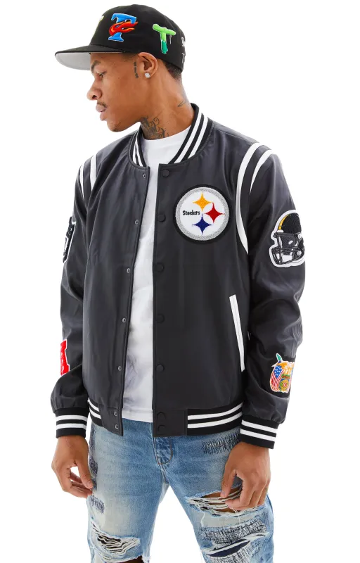 Steelers Bomber Jacket (Black/White) sold by TONS