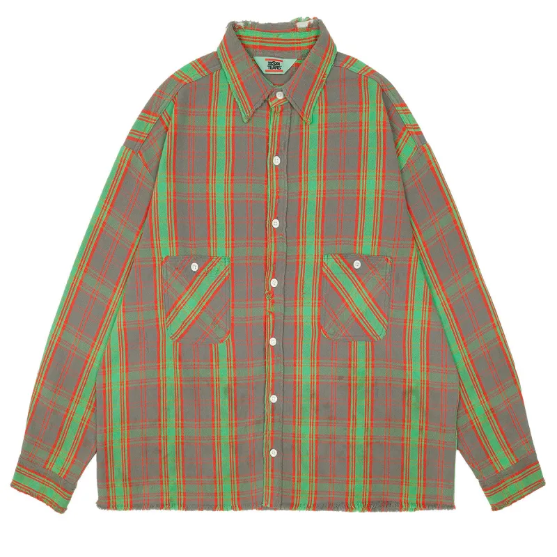 Denim Tears FRNNL Checked Shirt (Green) sold by TONS