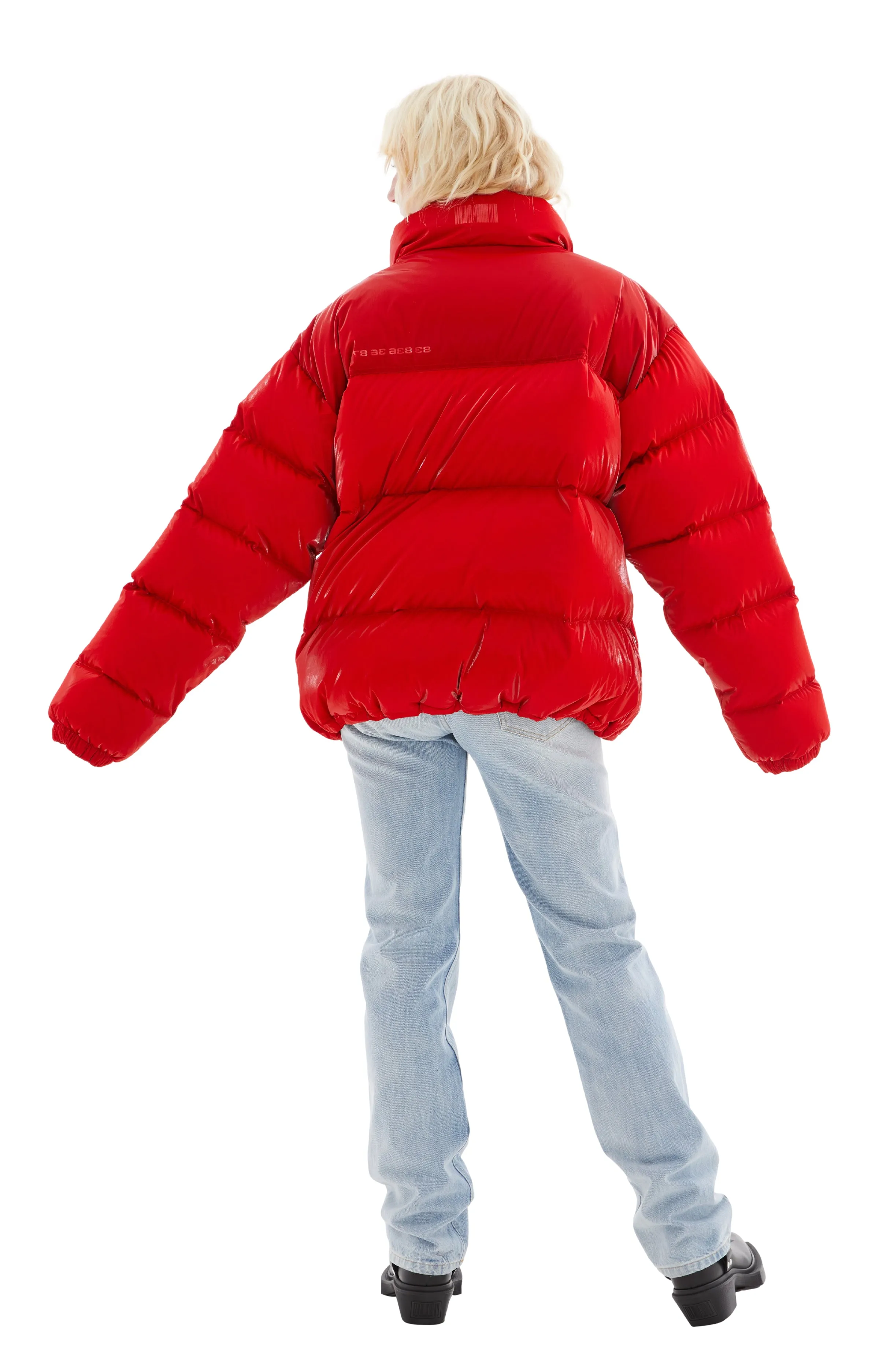 Red Laquer Puffer Jacket (Red) sold by TONS product image thumbnail 3