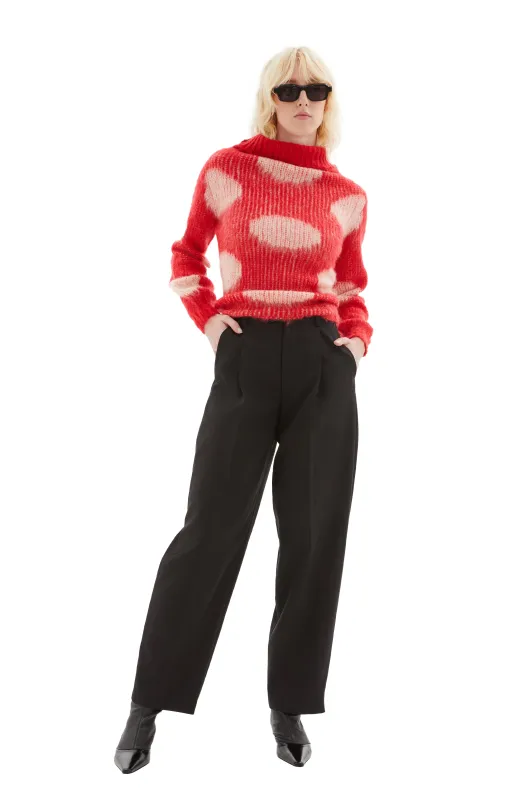 Wool Pants With Pressed Pleats (Black) sold by TONS