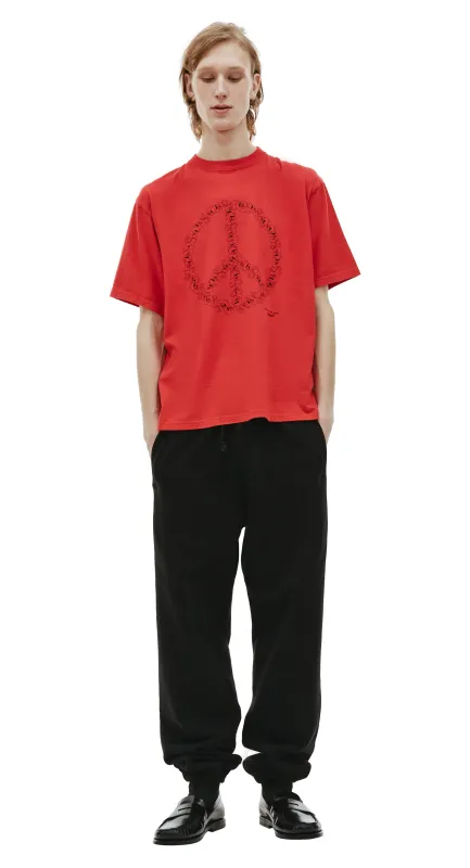 Peace Sign T-shirt in Red sold by TONS