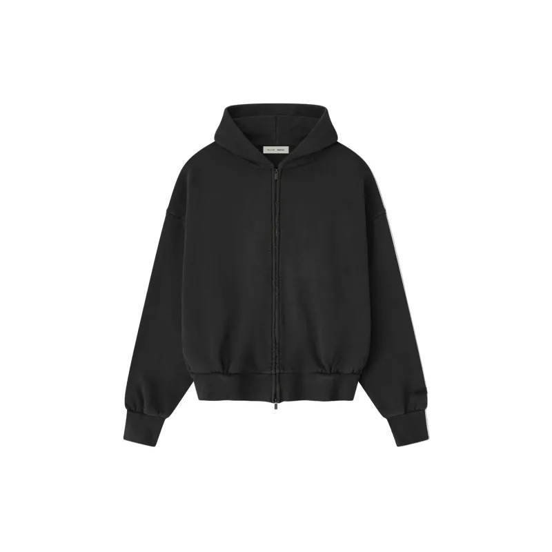 Embroidered Classic Full Zip Hoodie (Vintage Black) sold by TONS