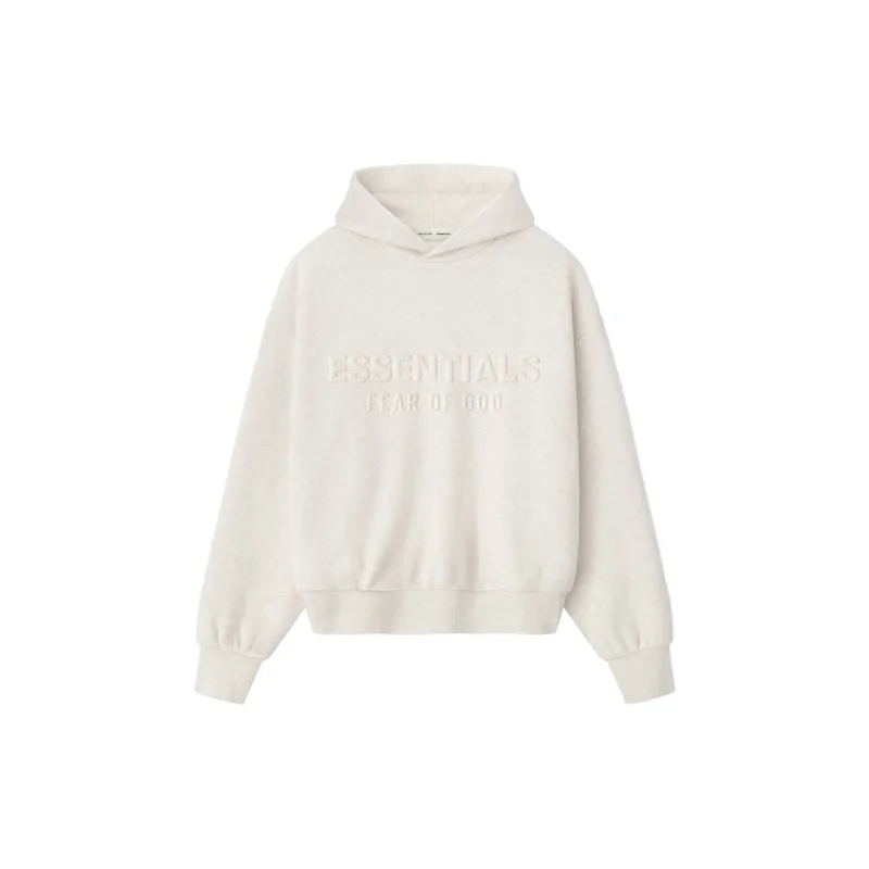 Embossed Essentials Classic Hoodie (Oatmeal Heather) made by Fear of God