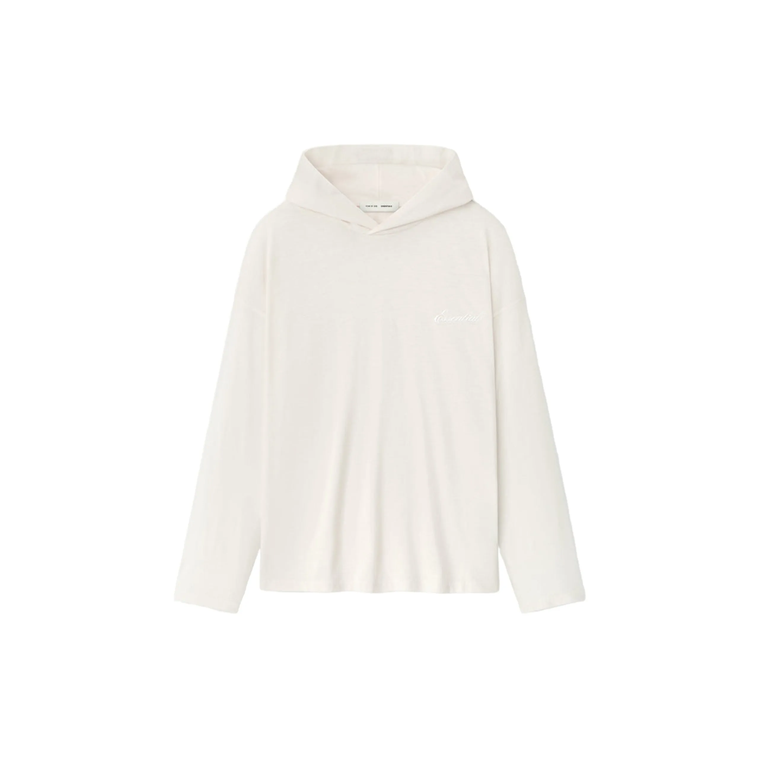 Womens Embroidered Classic Hooded Long Sleeve (Ivory) sold by TONS