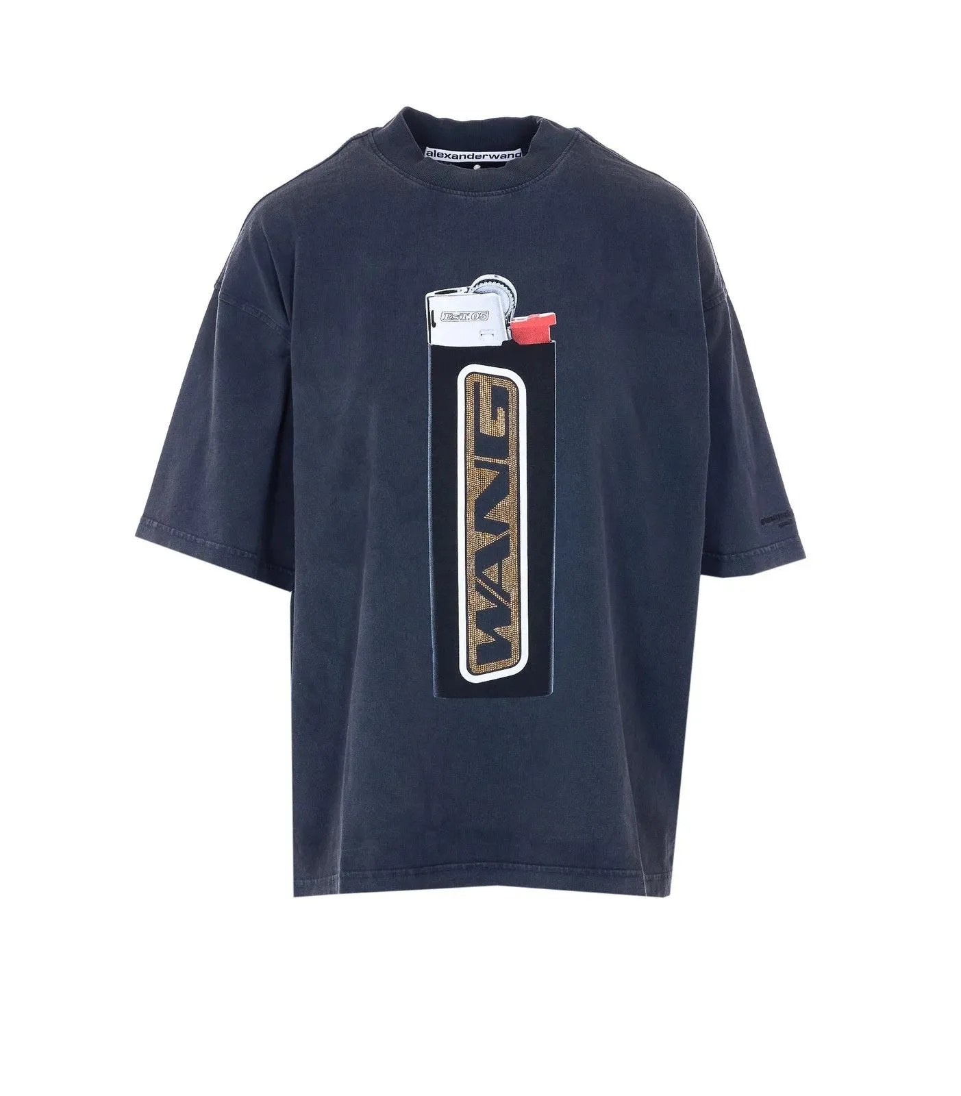 Short Sleeve Tee W/ Lighter Graphic (Washed Black) sold by TONS