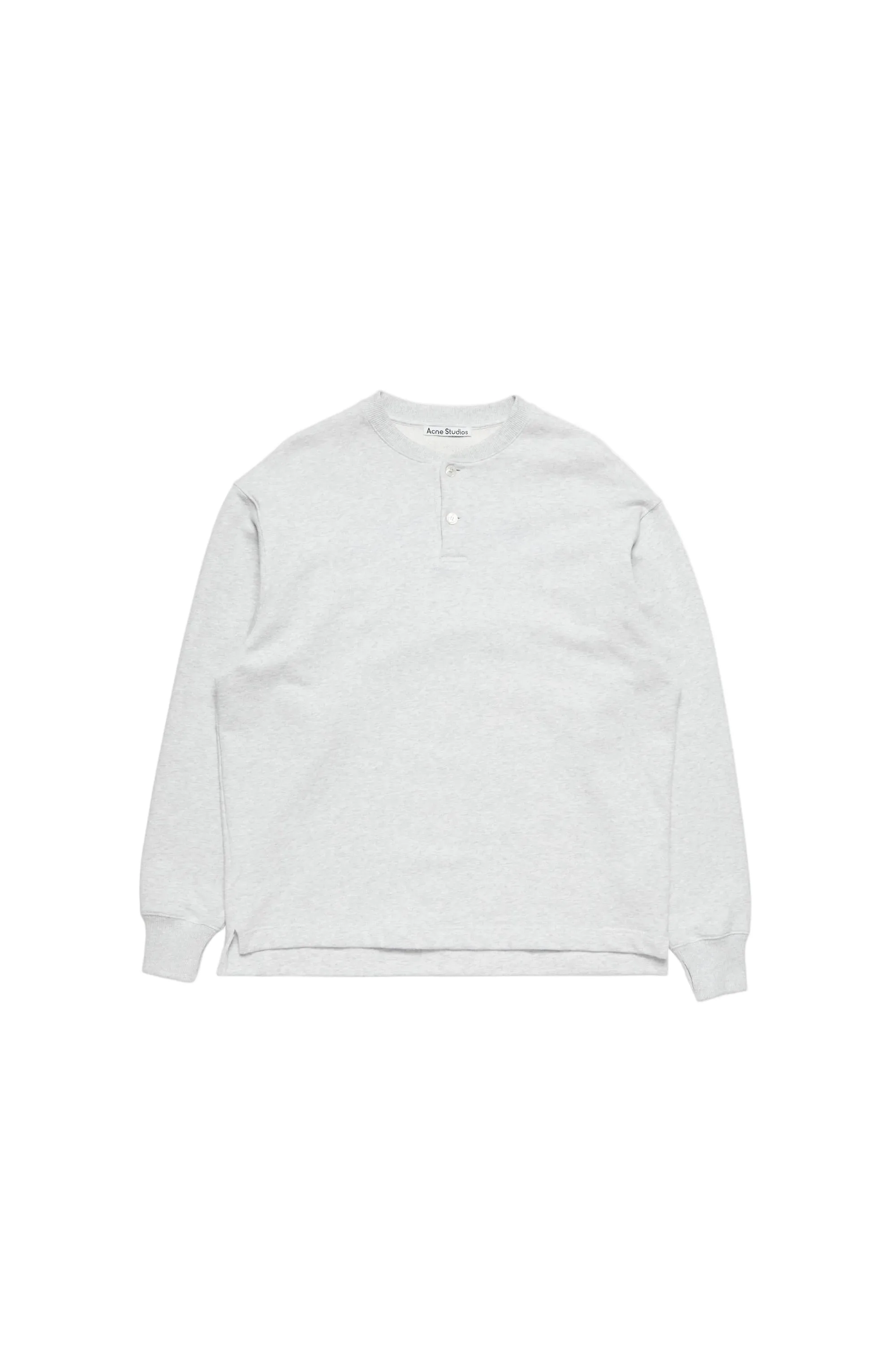 Henley Neck Sweatshirt (Pale Grey Melange) sold by TONS
