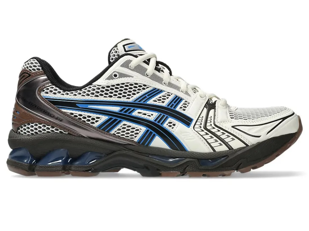 Gel-Kayano 14 Sneakers (Cream/Blue Coast) sold by TONS