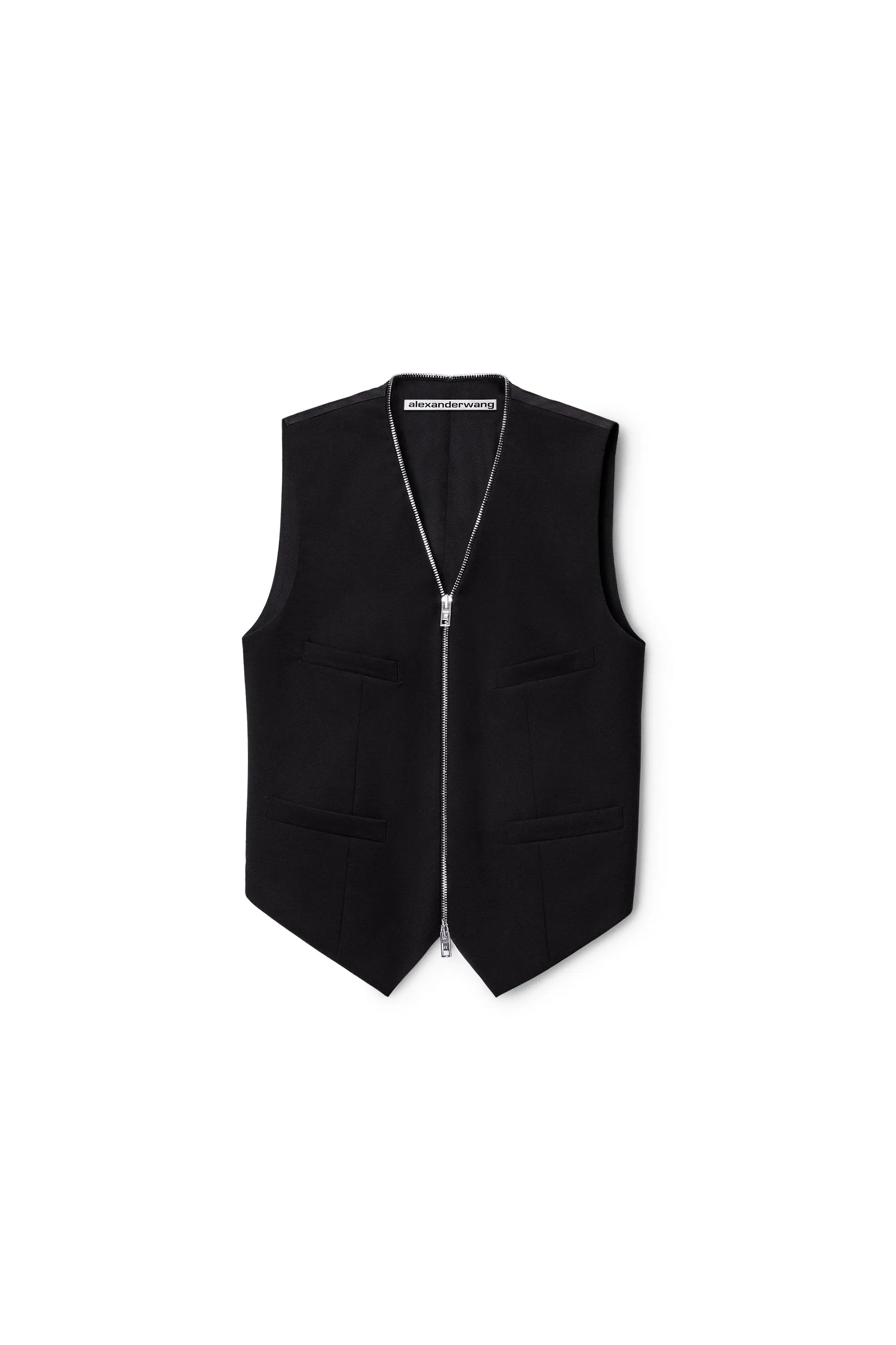 Zipper Tailored Vest (Black) sold by TONS