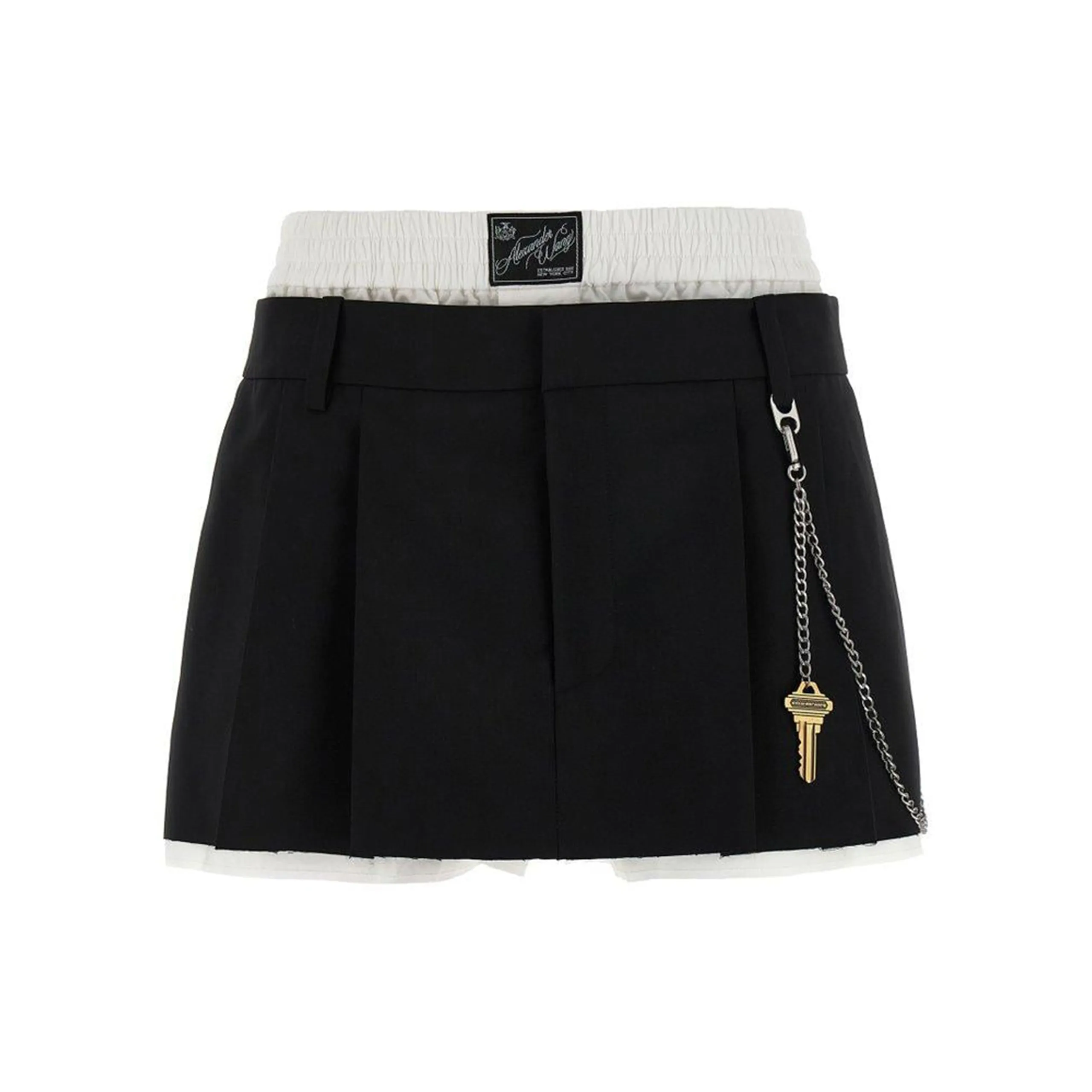 Pre-Styled Skort W/Chain (Black/White) sold by TONS
