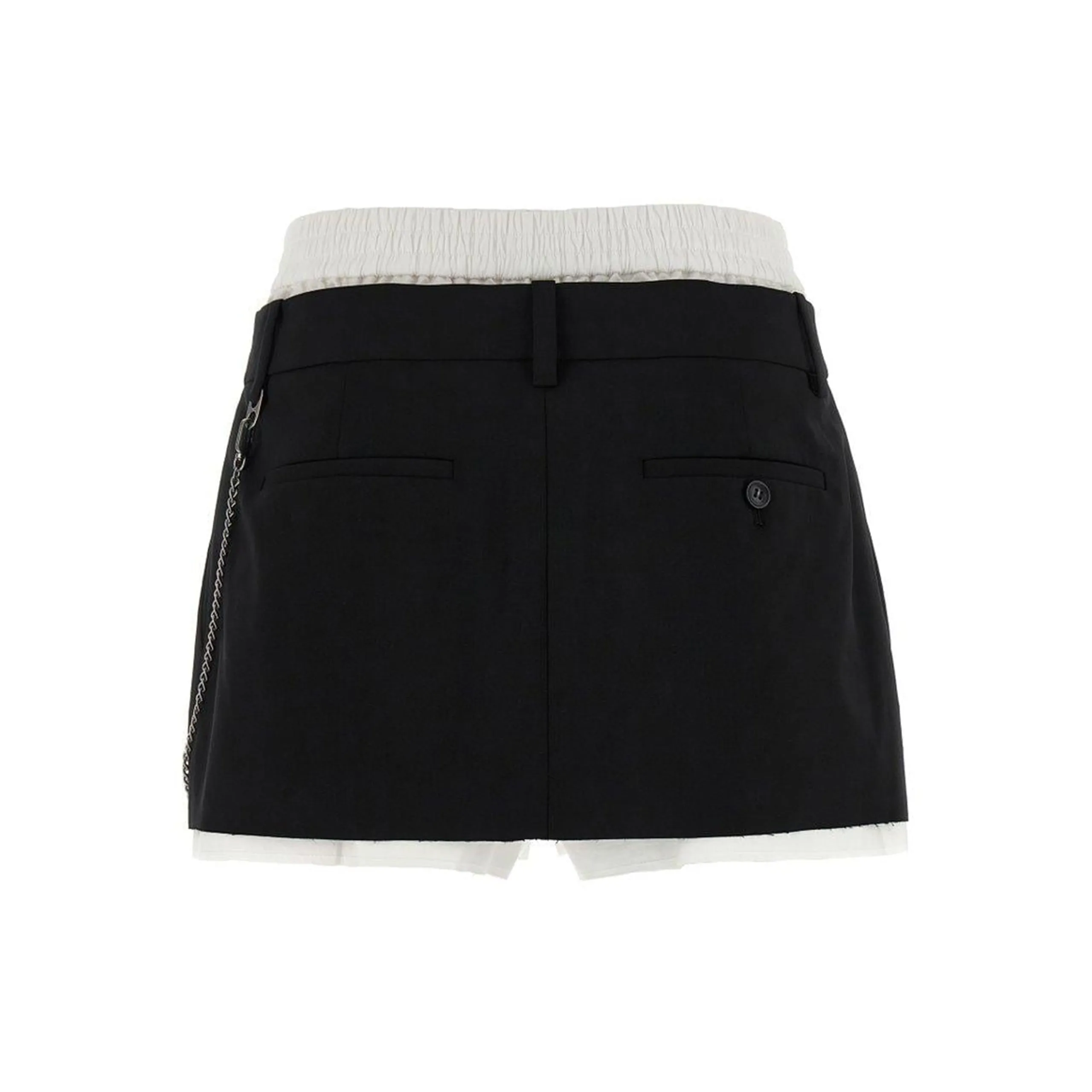 Pre-Styled Skort W/Chain (Black/White) sold by TONS product image thumbnail 3