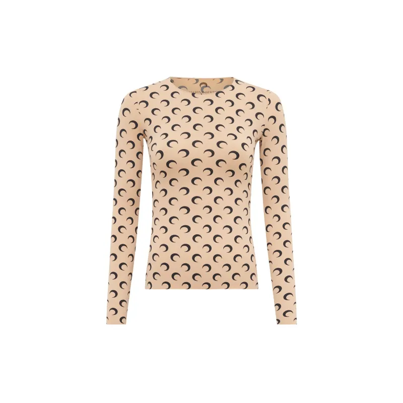 Second Skin Crewneck Top (Tan) made by Marine Serre