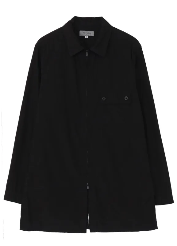 Chain Stitch Zip Opened Shirt (Black) made by Yohji Yamamoto