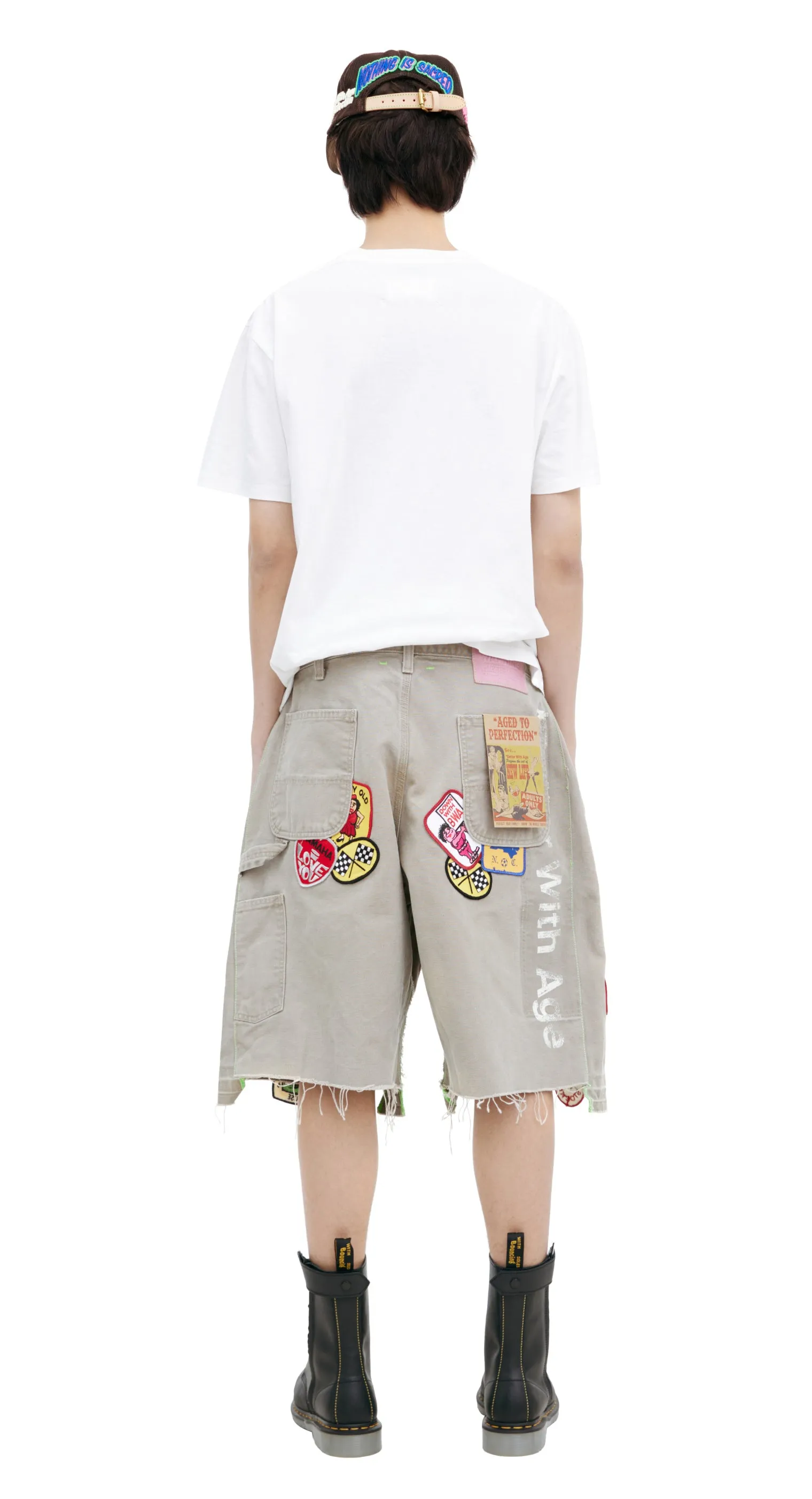 Denim Shorts With Patches (Grey) sold by TONS product image thumbnail 3